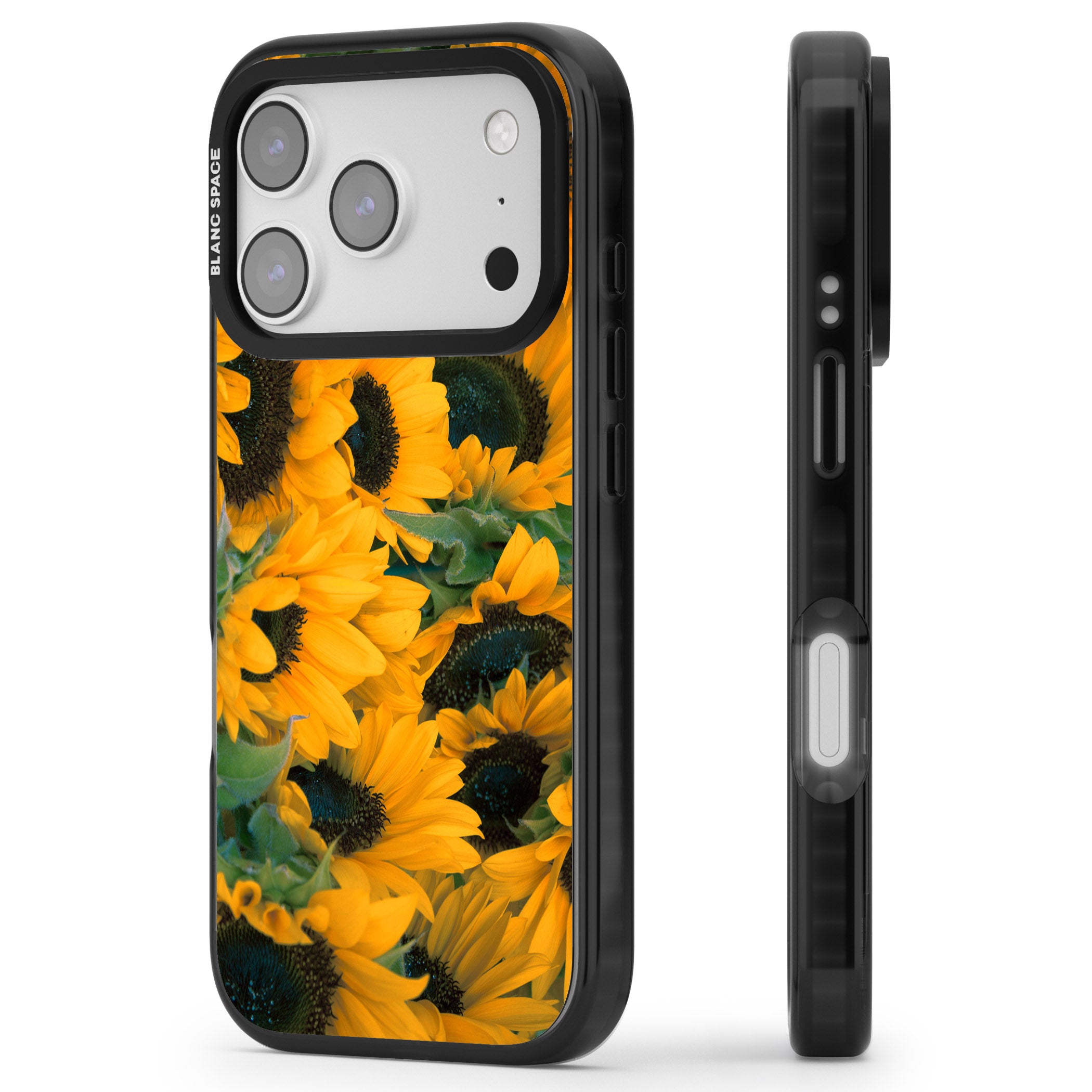 Sunflowers iPhone 17 Pro Max Impact Pro Black Phone Case Side Profile