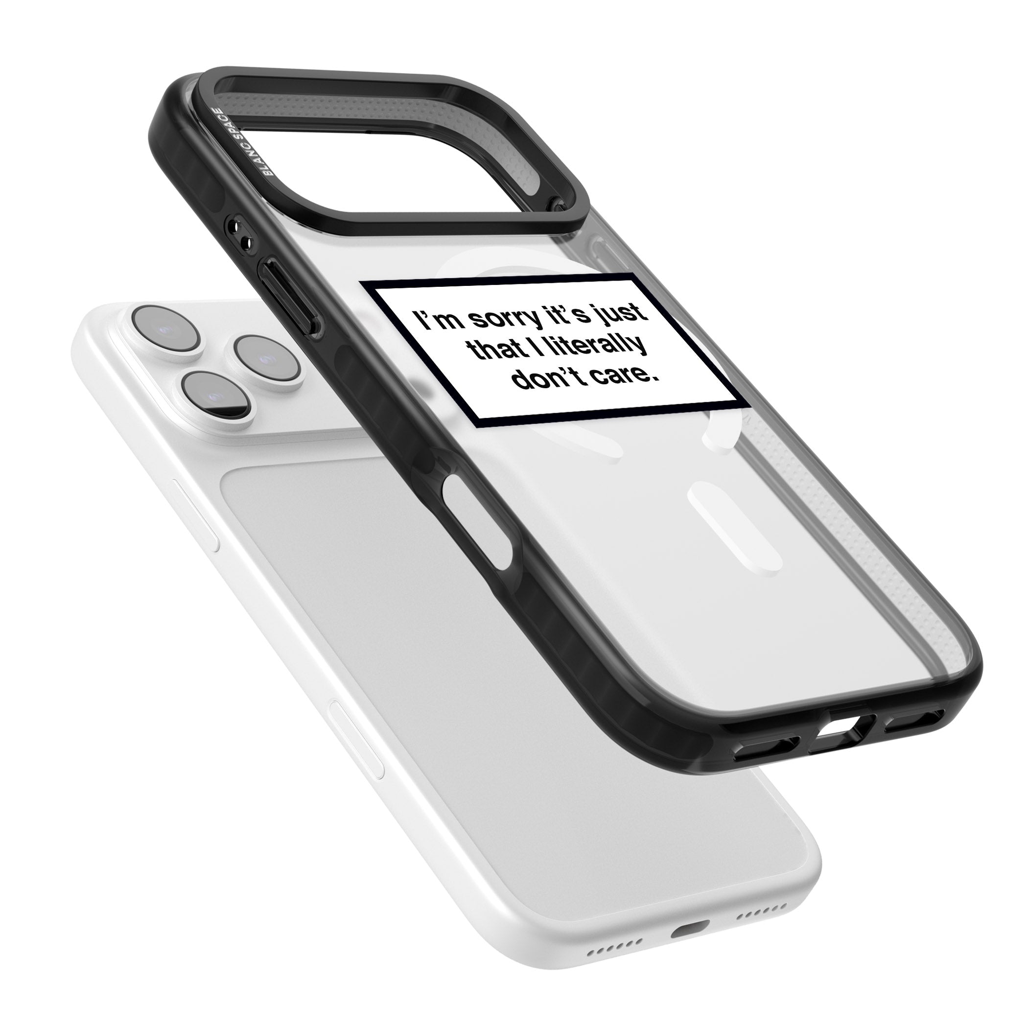 Literally Don'T Care iPhone 17 Pro Max Impact Pro Black Phone Case Colours