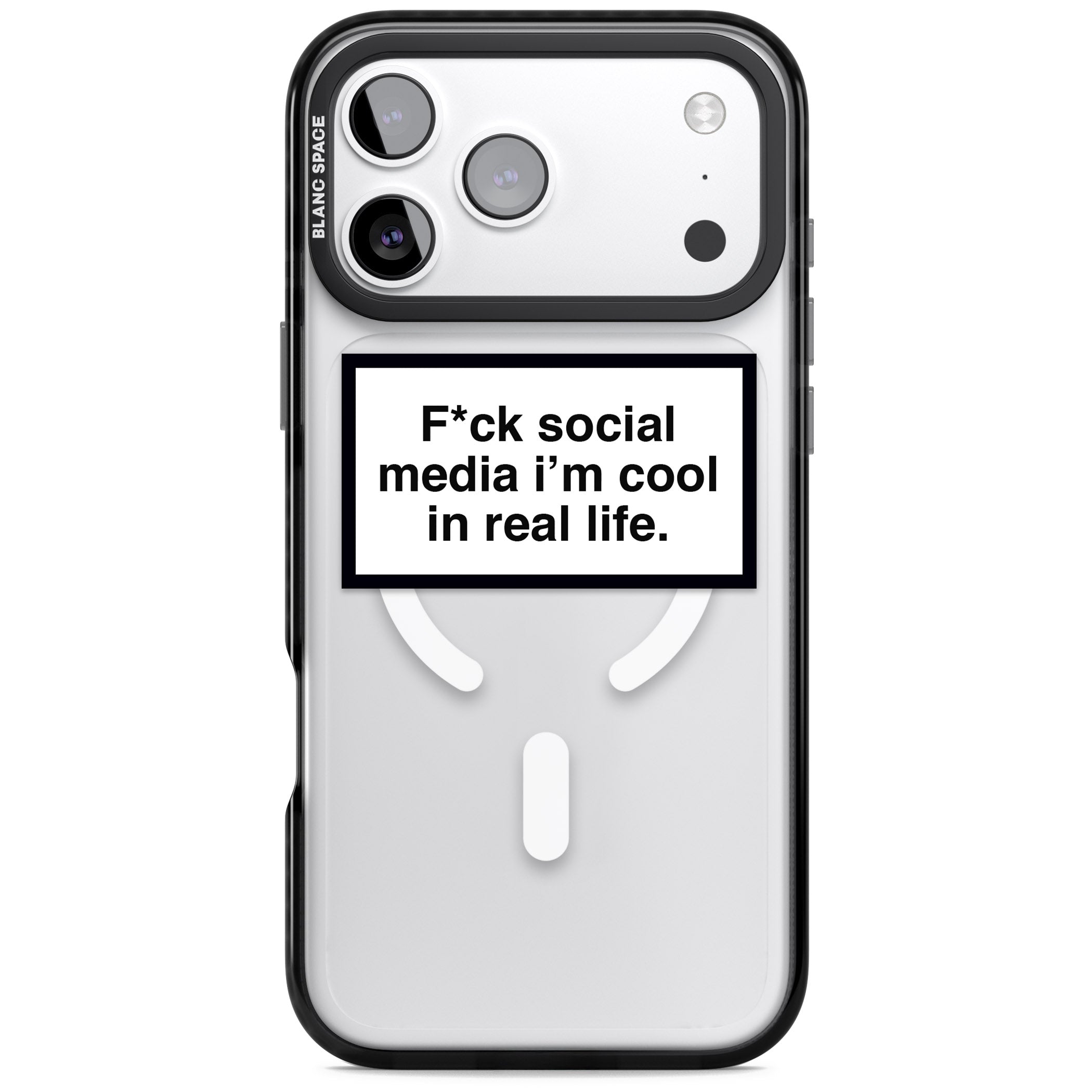 F*Ck Social Media iPhone 17 Pro Max Impact Pro Black Phone Case