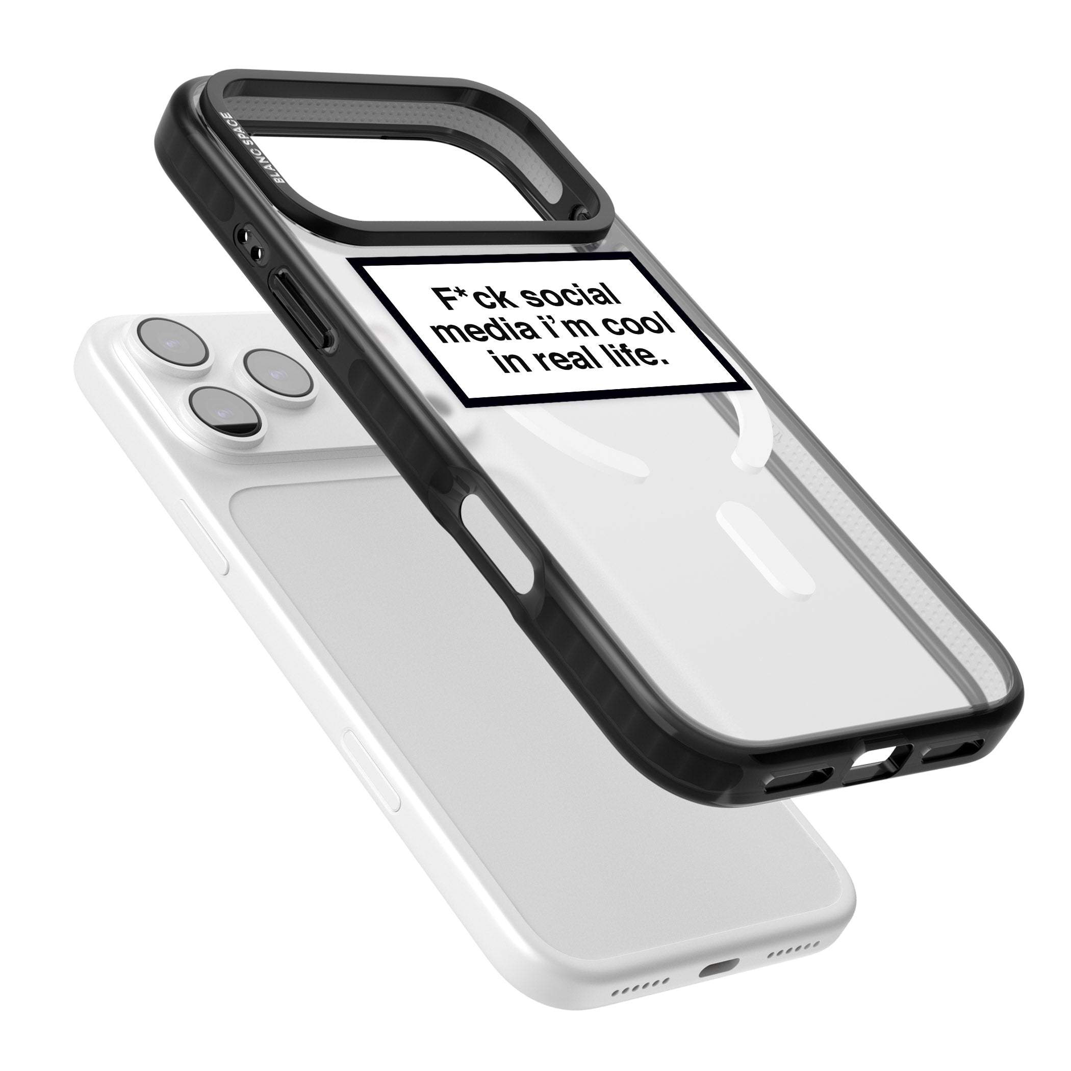 F*Ck Social Media iPhone 17 Pro Max Impact Pro Black Phone Case Colours