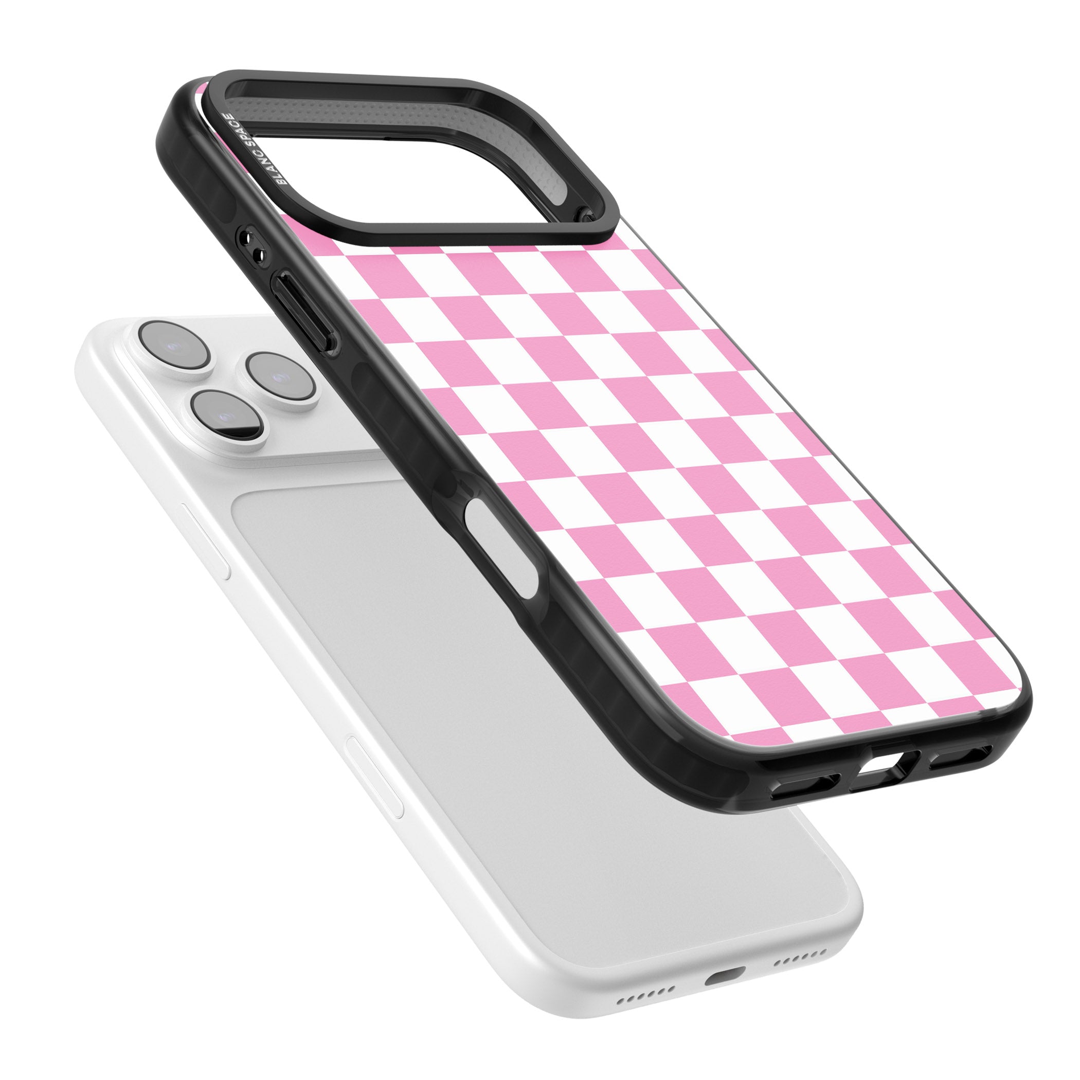 Pink Checkered iPhone 17 Pro Max Impact Pro Black Phone Case Colours