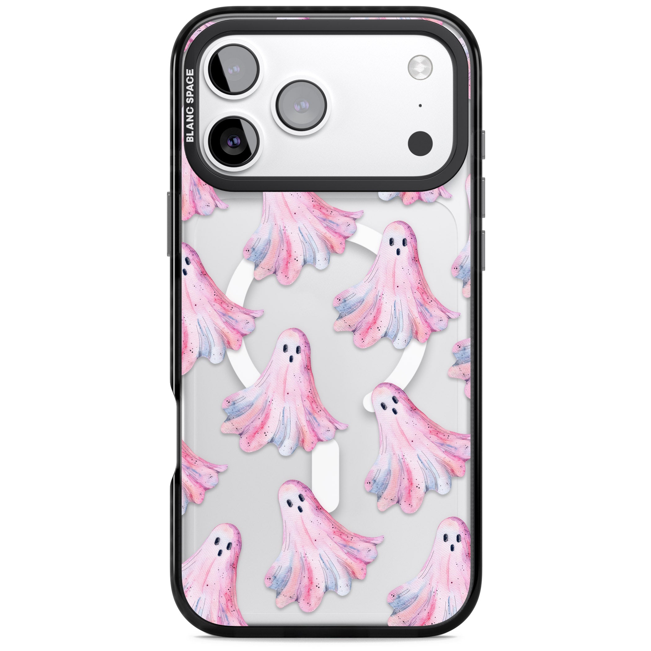 Pink Ghosts iPhone 17 Pro Max Impact Pro Black Phone Case