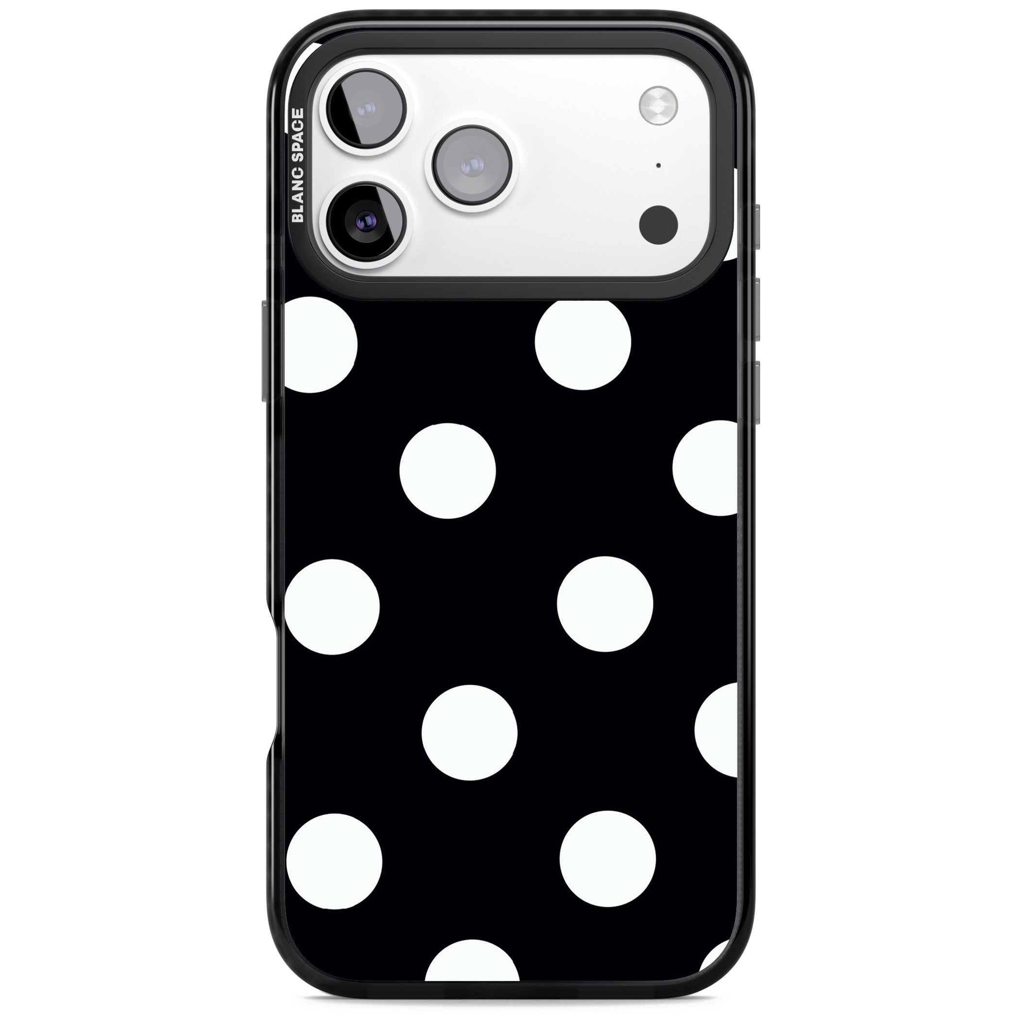 Chic Black Polka Dot iPhone 17 Pro Max Impact Pro Black Phone Case