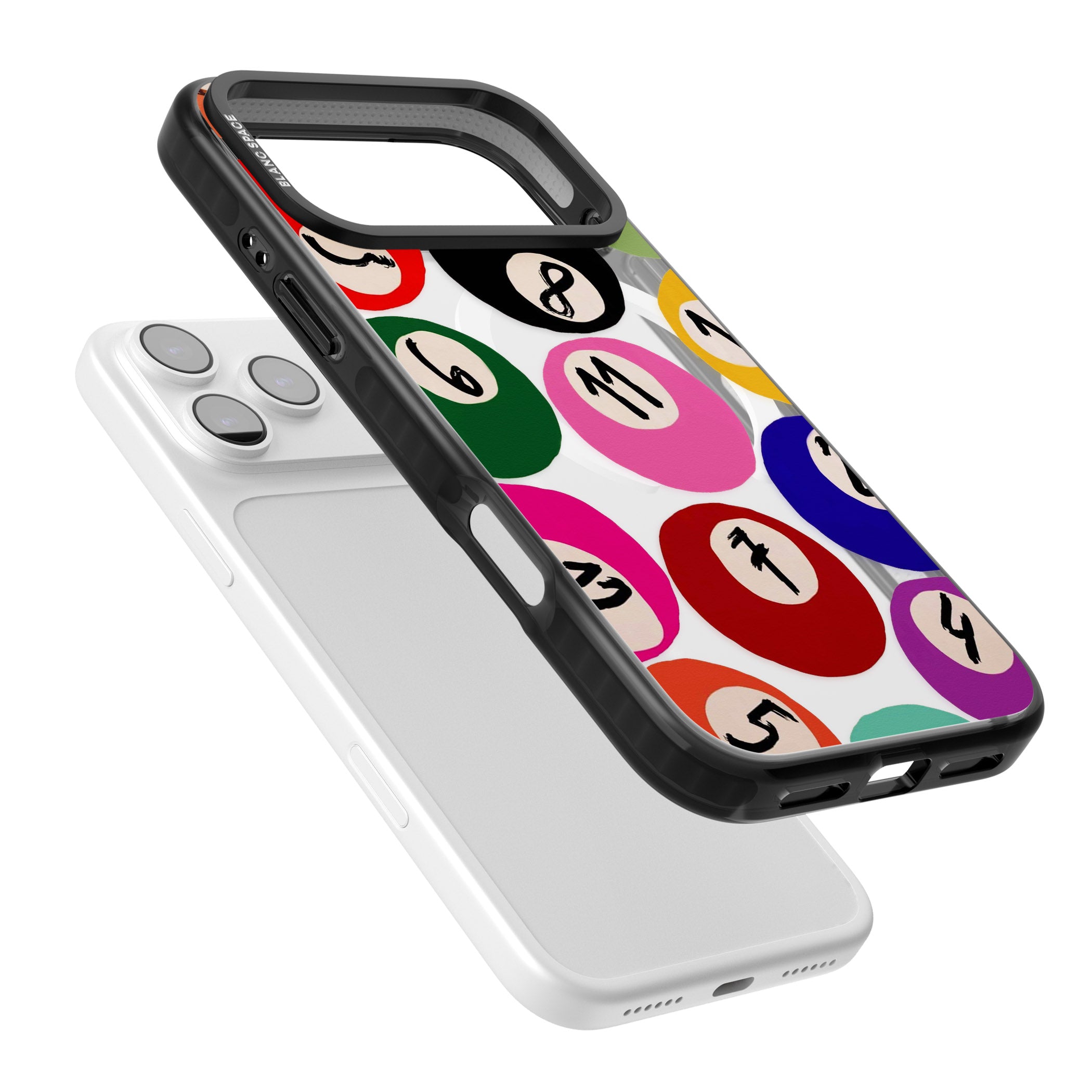 Pool Balls iPhone 17 Pro Max Impact Pro Black Phone Case Colours