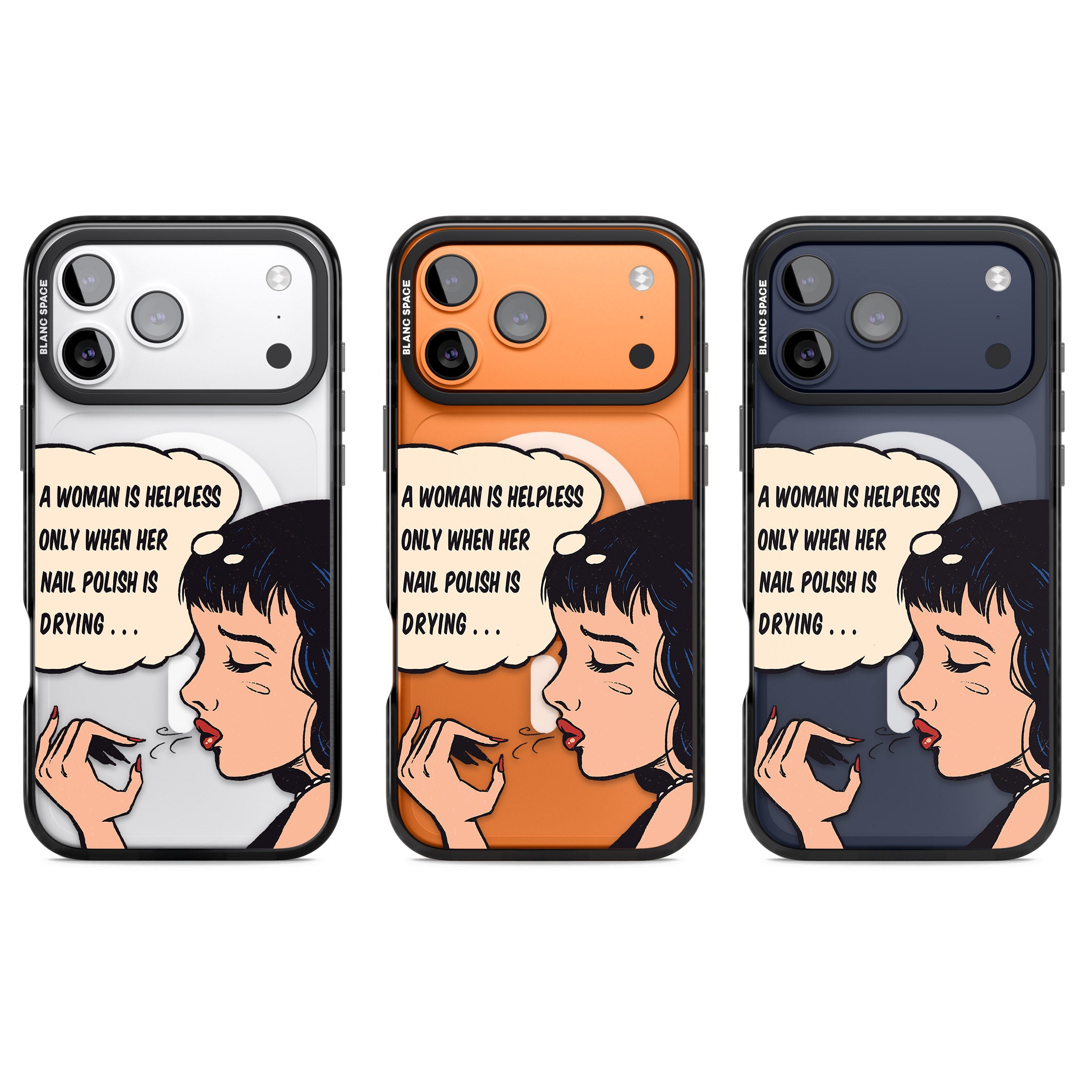 Drying Nails Pop Art iPhone 17 Pro Impact Pro Black Phone Case APT Impact Protection