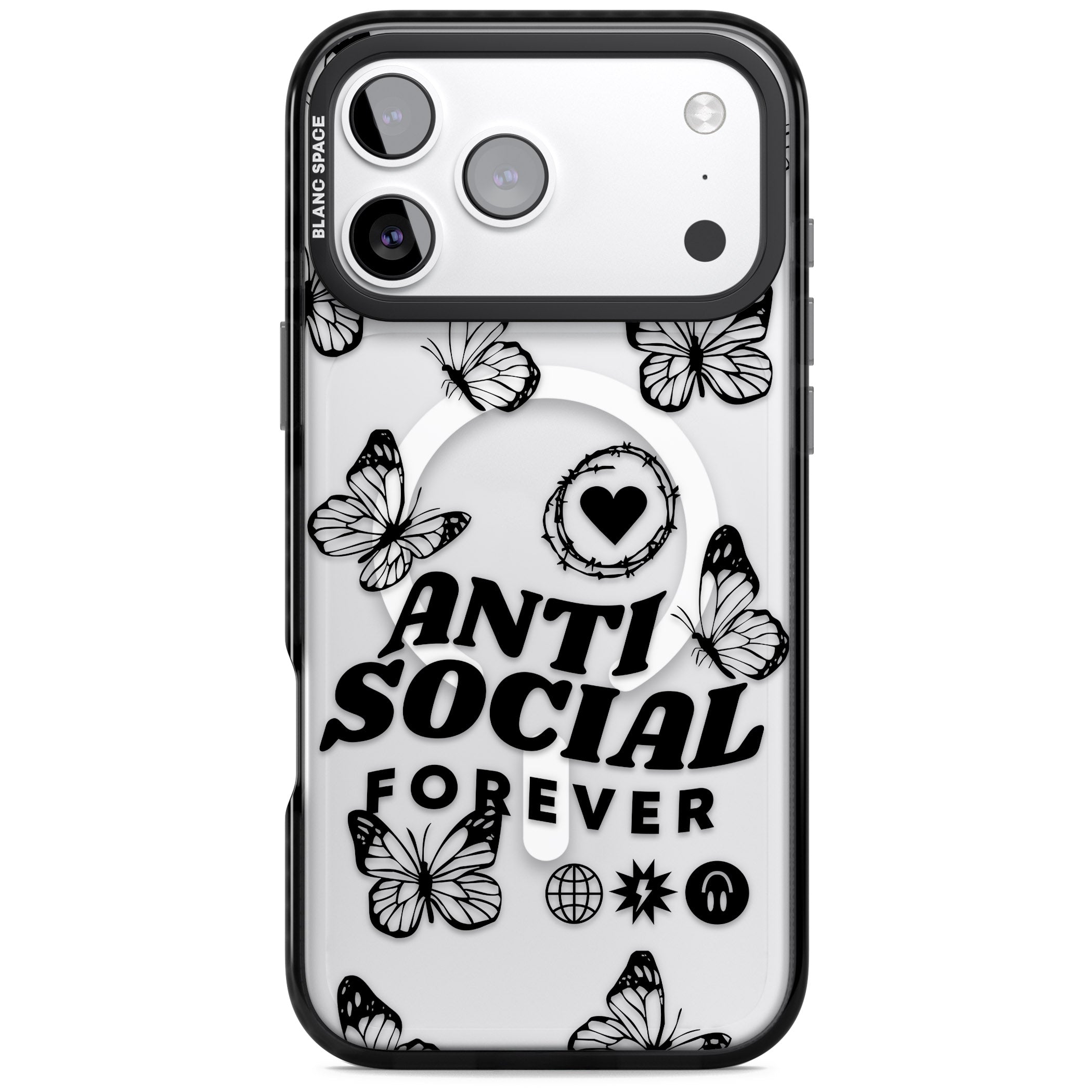 Anti Social Forever iPhone 17 Pro Max Impact Pro Black Phone Case