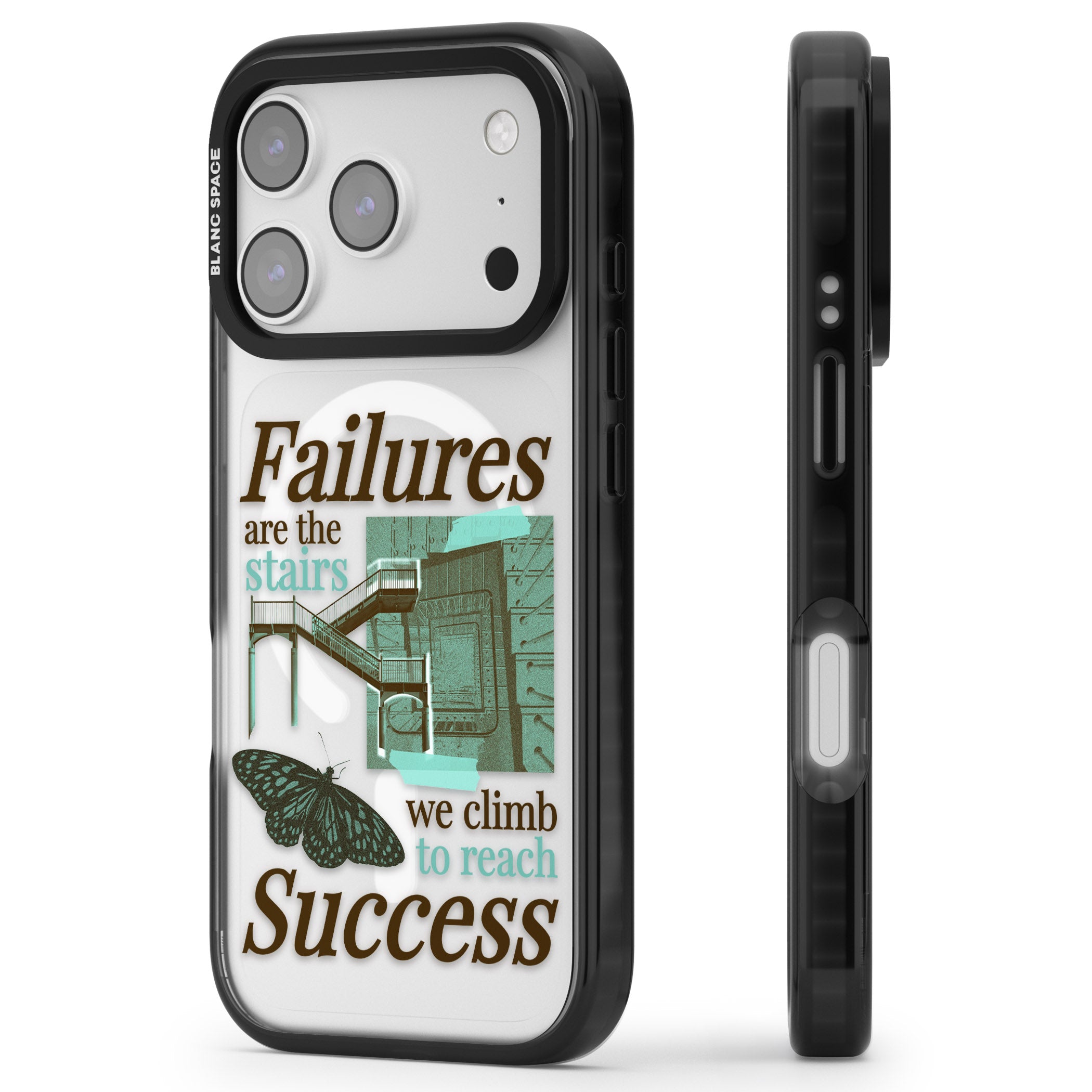 Fail To Succeed iPhone 17 Pro Max Impact Pro Black Phone Case Side Profile