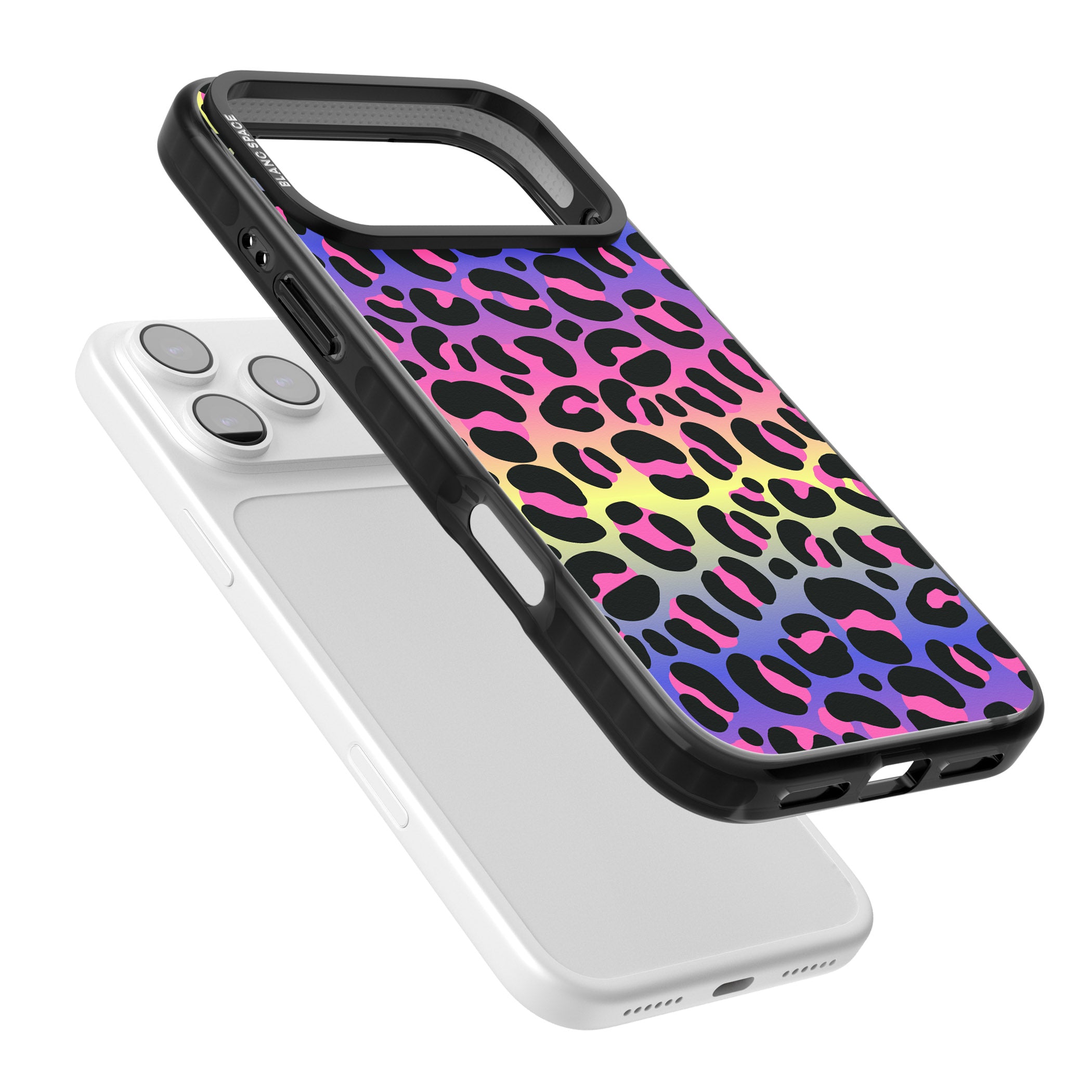 Rainbow Gradient Leopard iPhone 17 Pro Max Impact Pro Black Phone Case Colours