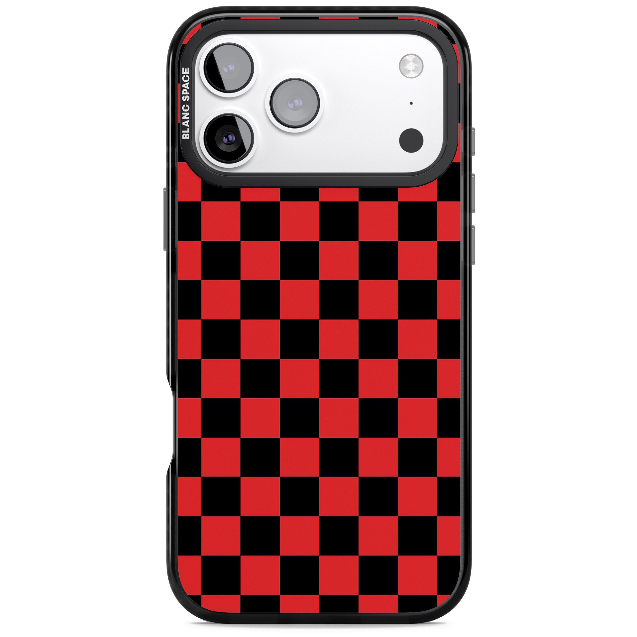 Red Black Checkered iPhone 17 Pro Max Impact Pro Black Phone Case