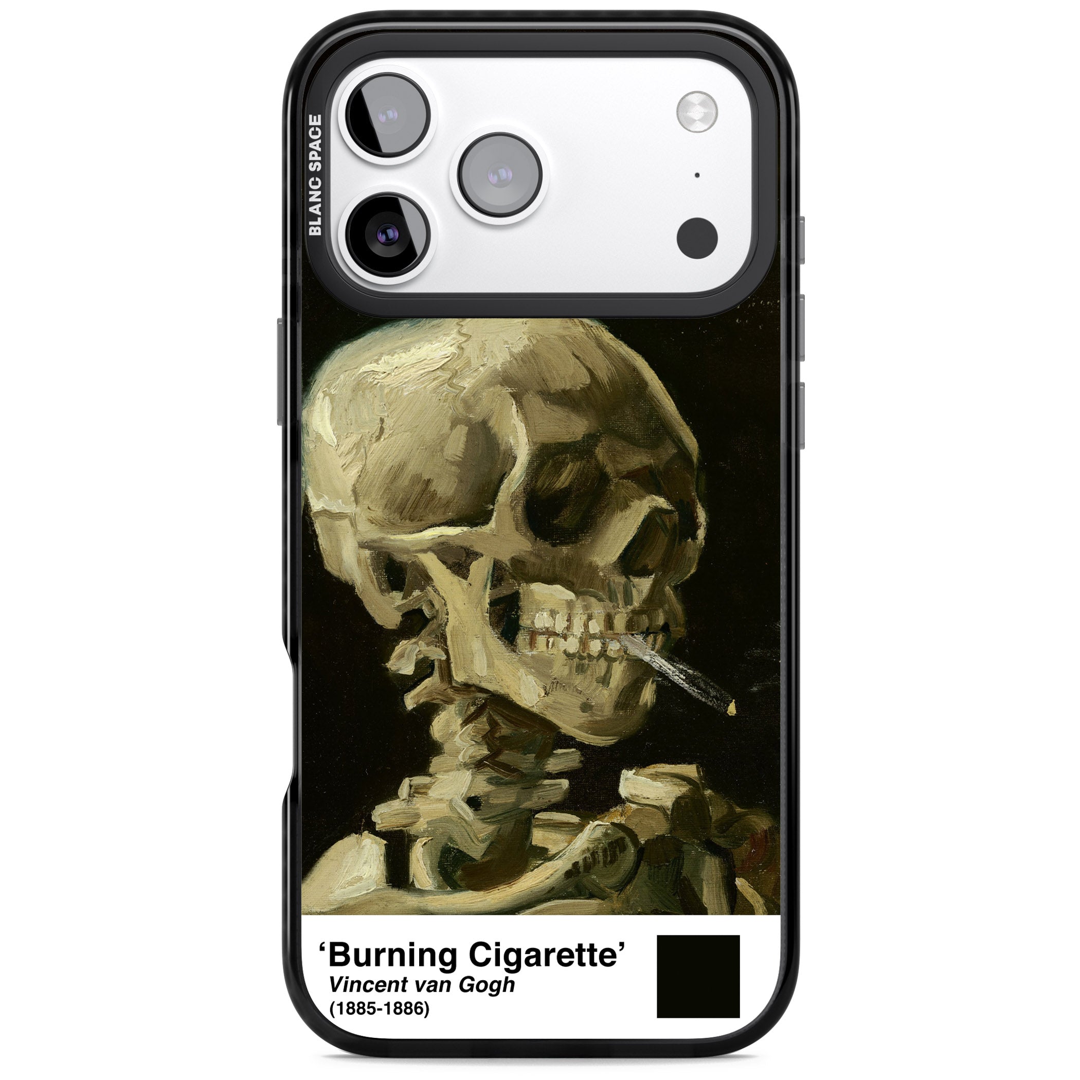 Skull Of A Skeleton With Burning Cigarette iPhone 17 Pro Max Impact Pro Black Phone Case