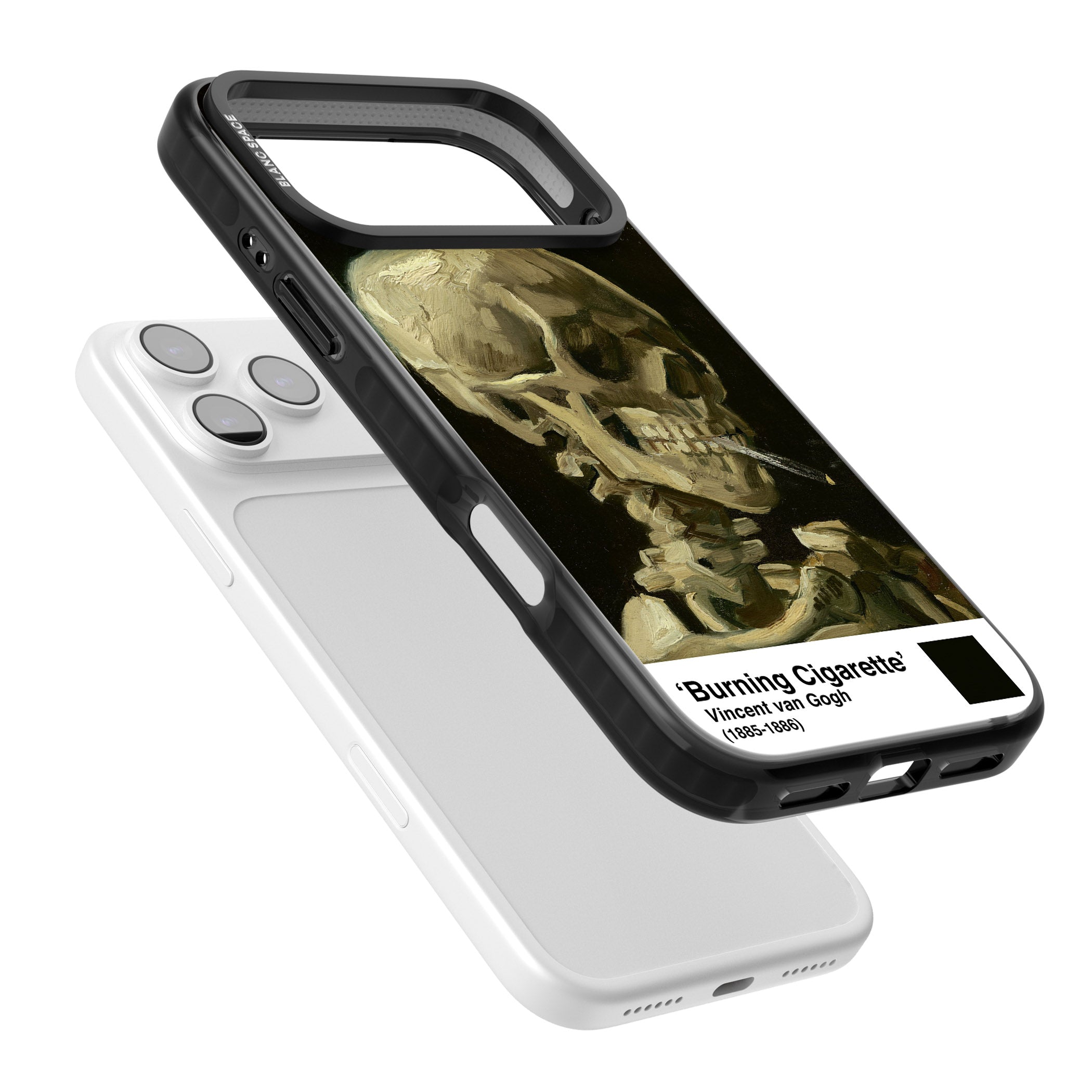 Skull Of A Skeleton With Burning Cigarette iPhone 17 Pro Max Impact Pro Black Phone Case Colours