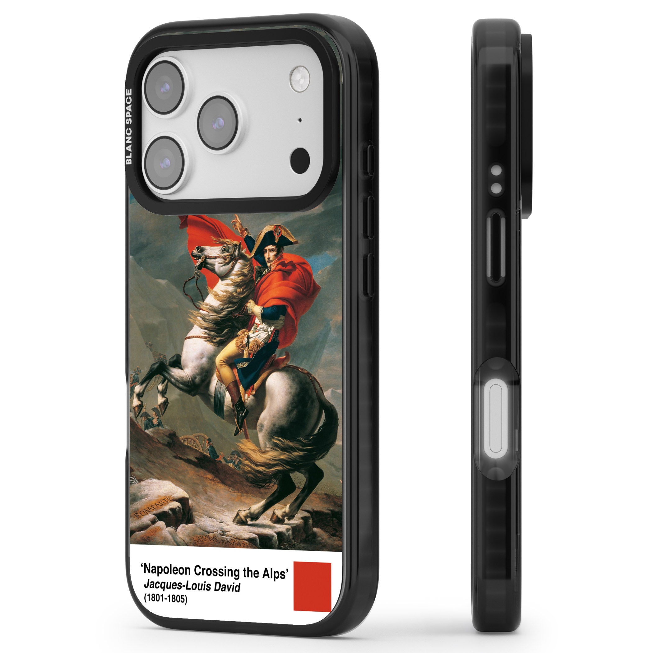 Napoleon Crossing The Alps iPhone 17 Pro Max Impact Pro Black Phone Case Side Profile