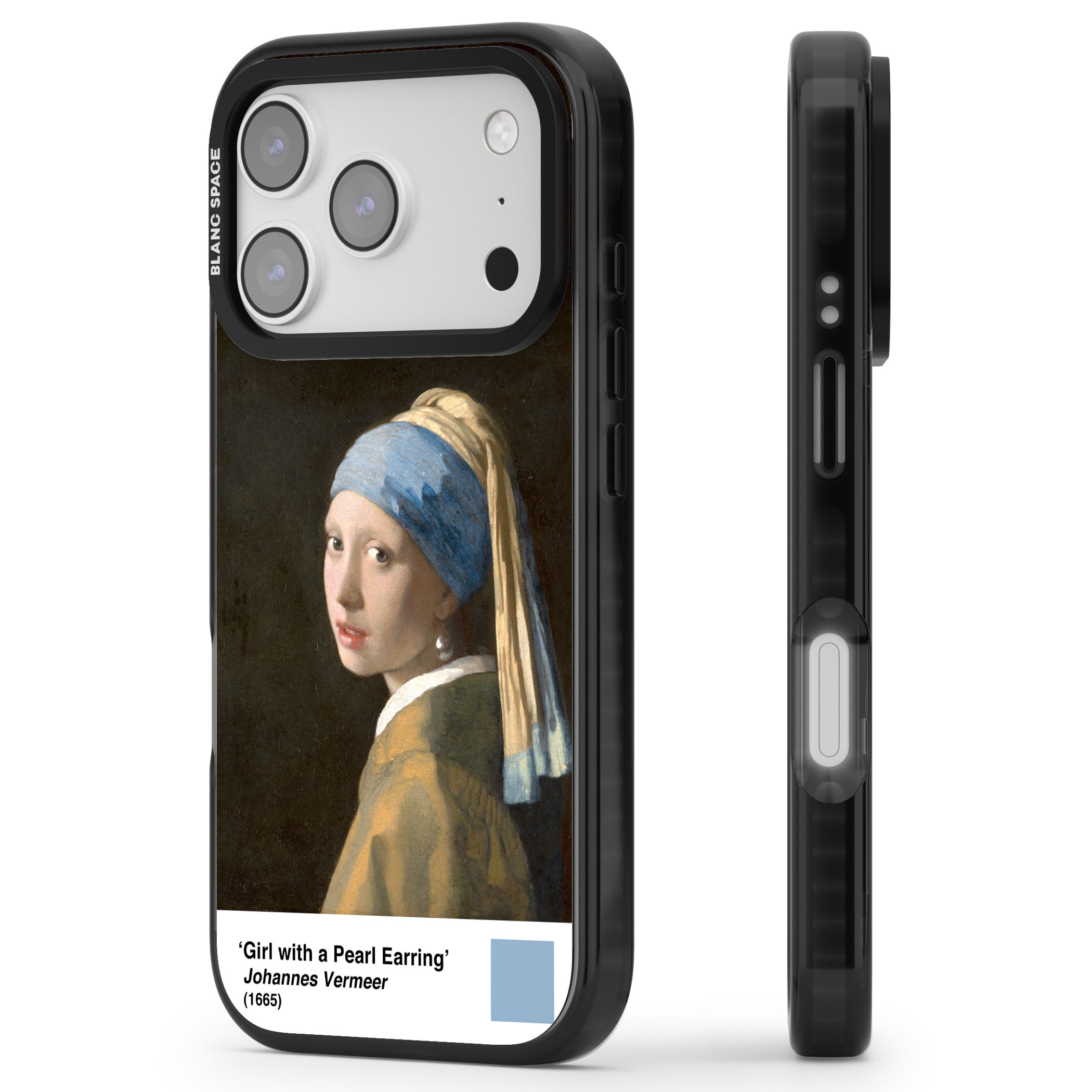 Girl With A Pearl Earring iPhone 17 Pro Max Impact Pro Black Phone Case Side Profile