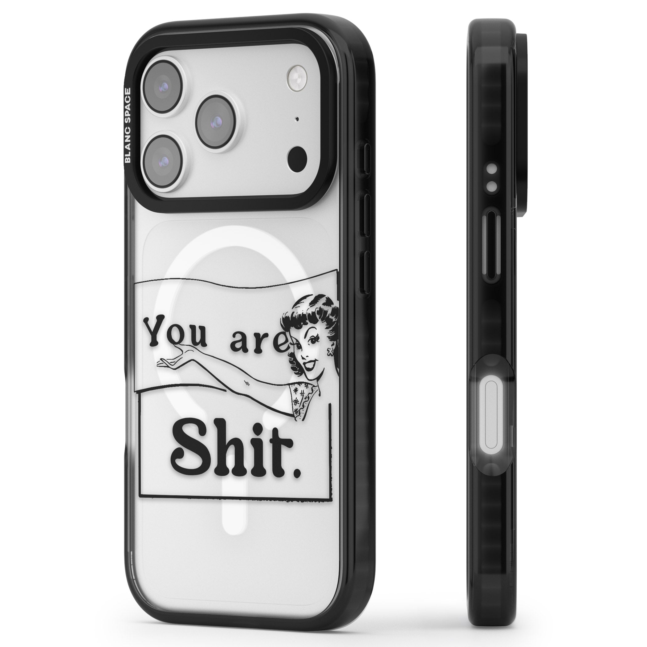 You Are Sh T iPhone 17 Pro Max Impact Pro Black Phone Case Side Profile