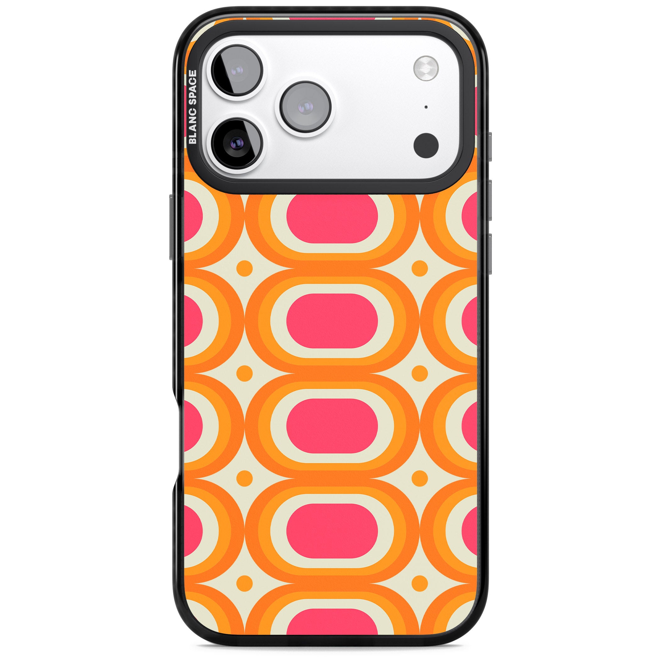 Groovy 60S Shape Pattern iPhone 17 Pro Max Impact Pro Black Phone Case