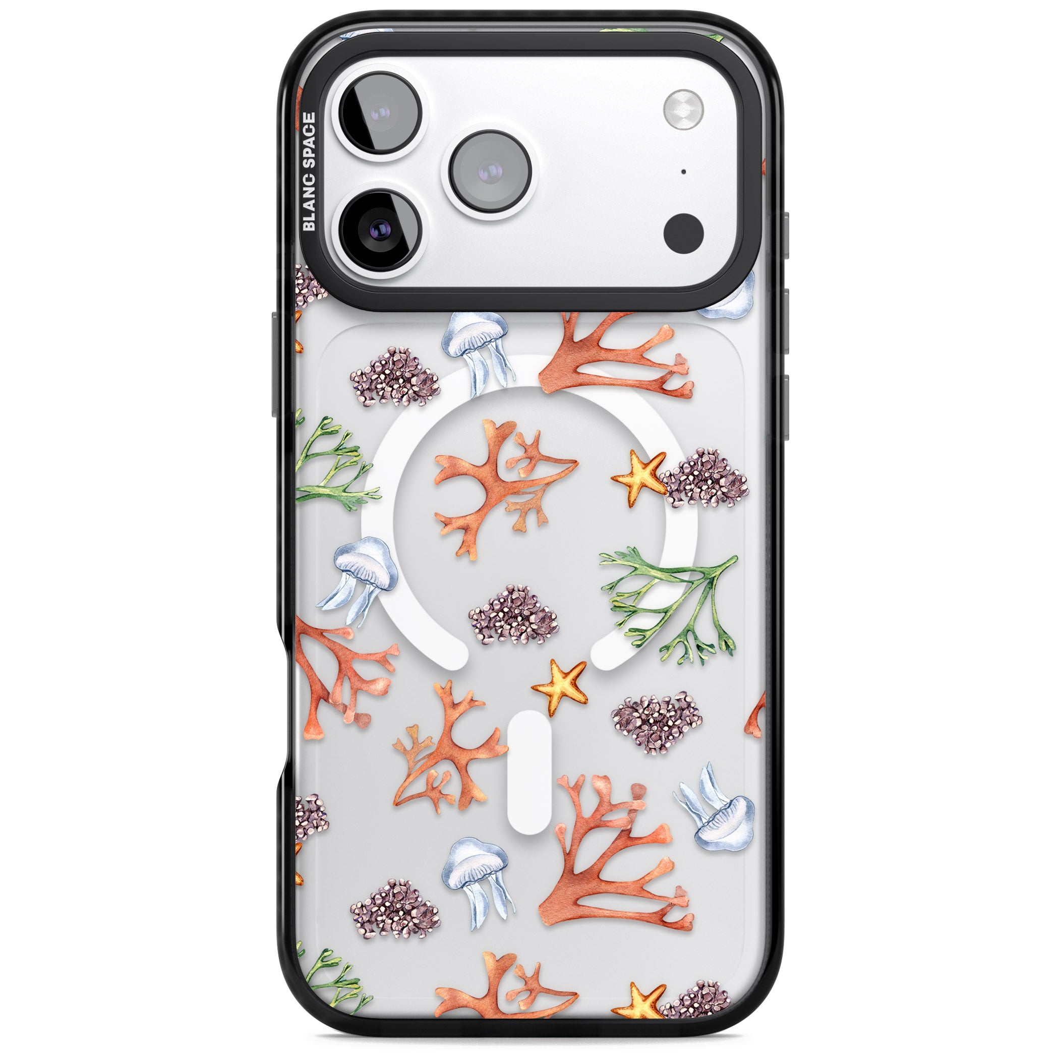 Coral & Jellyfish iPhone 17 Pro Max Impact Pro Black Phone Case