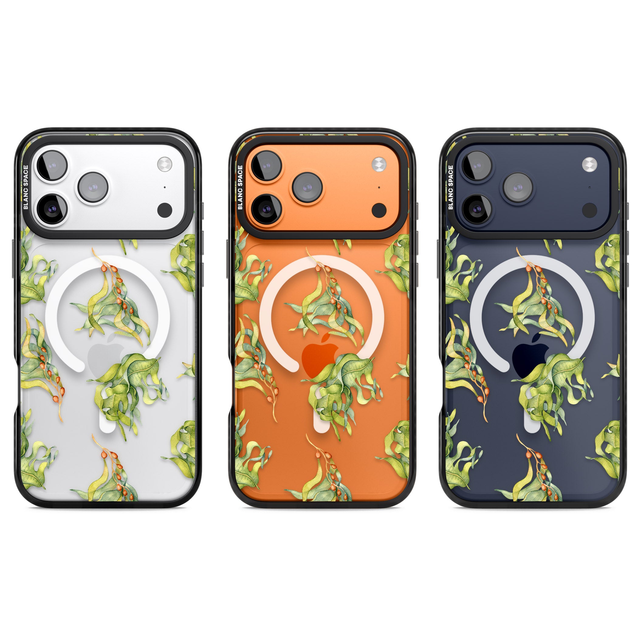 Flowing Seaweed Watercolor iPhone 17 Pro Impact Pro Black Phone Case APT Impact Protection