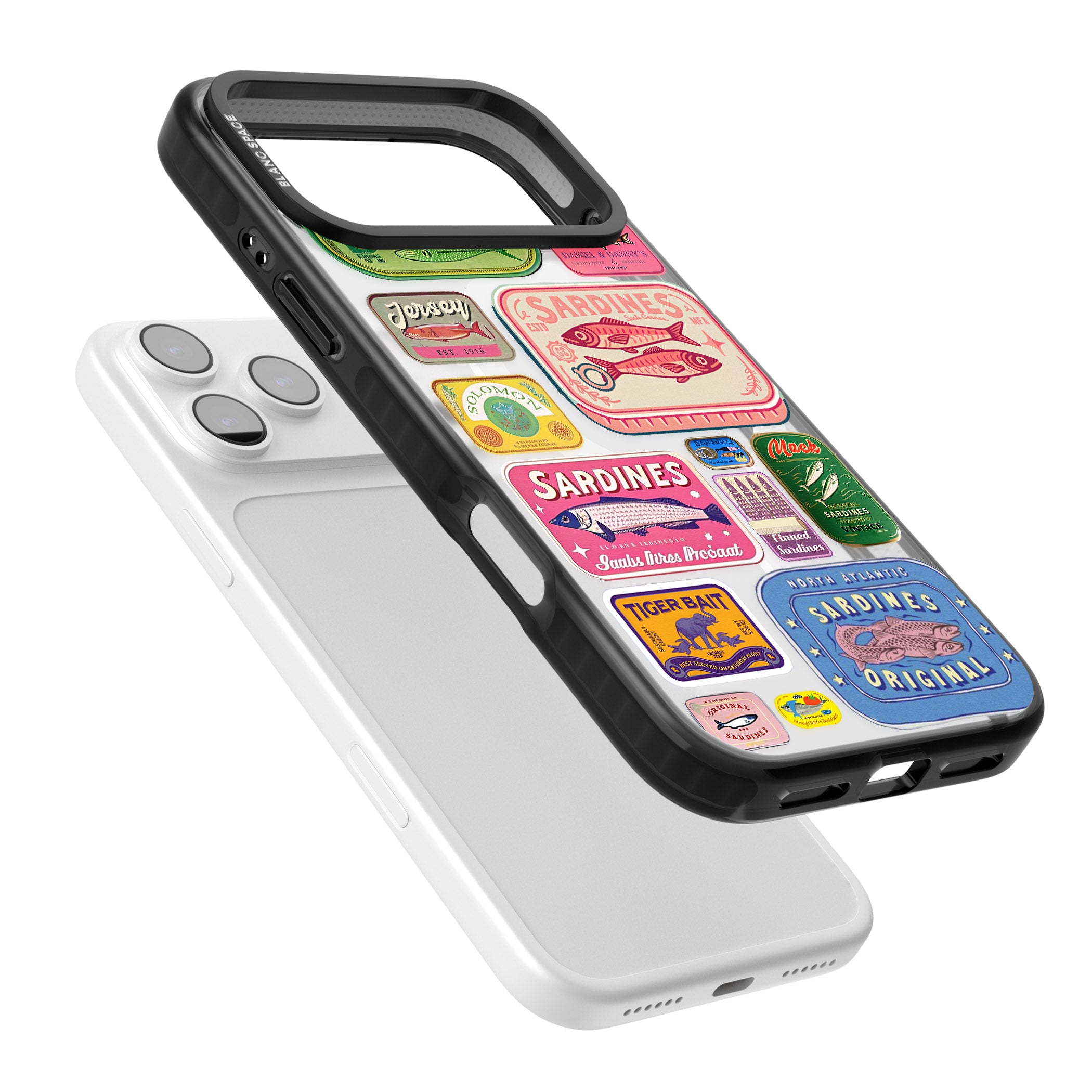 Vintage Sardine Tins iPhone 17 Pro Max Impact Pro Black Phone Case Colours