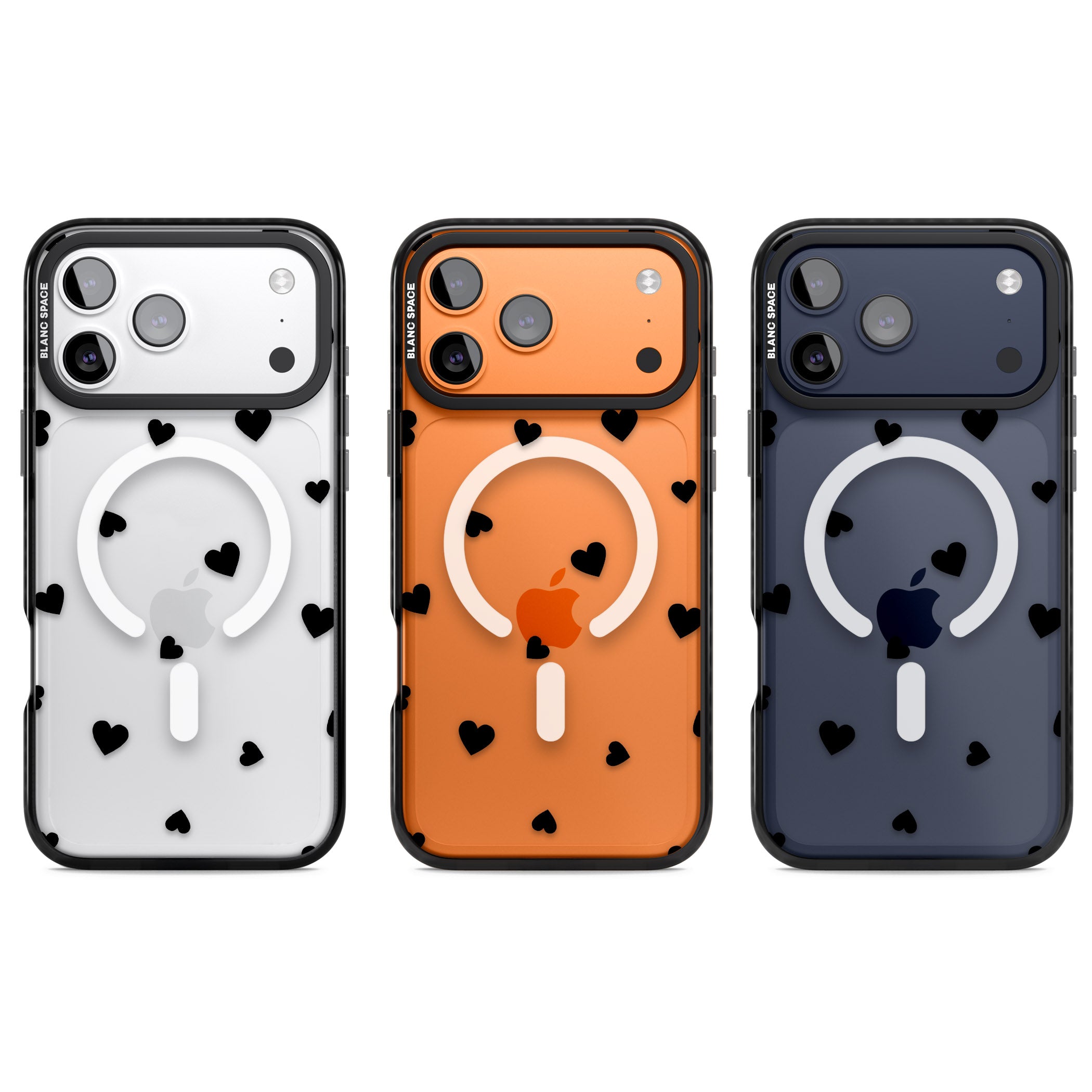 Black Hearts iPhone 17 Pro Impact Pro Black Phone Case APT Impact Protection