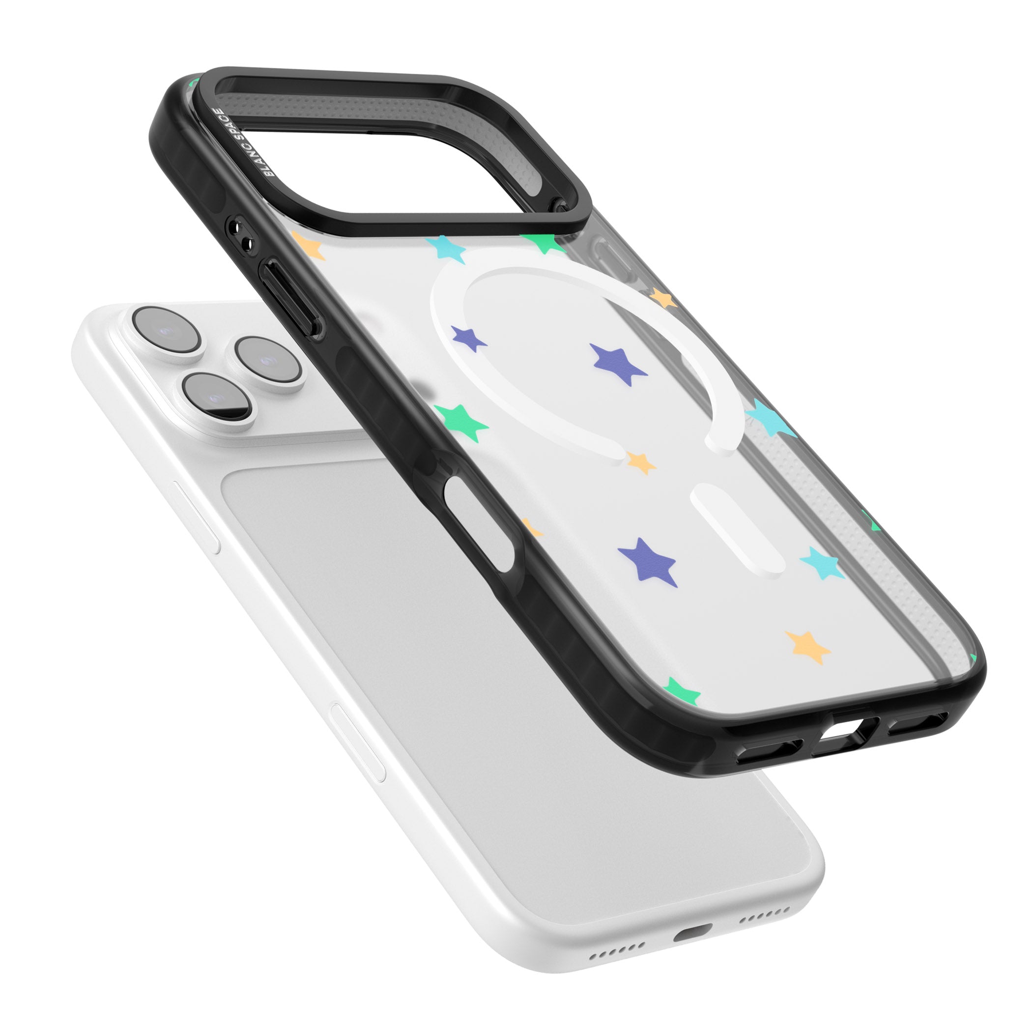 Pastel Star Pattern iPhone 17 Pro Max Impact Pro Black Phone Case Colours