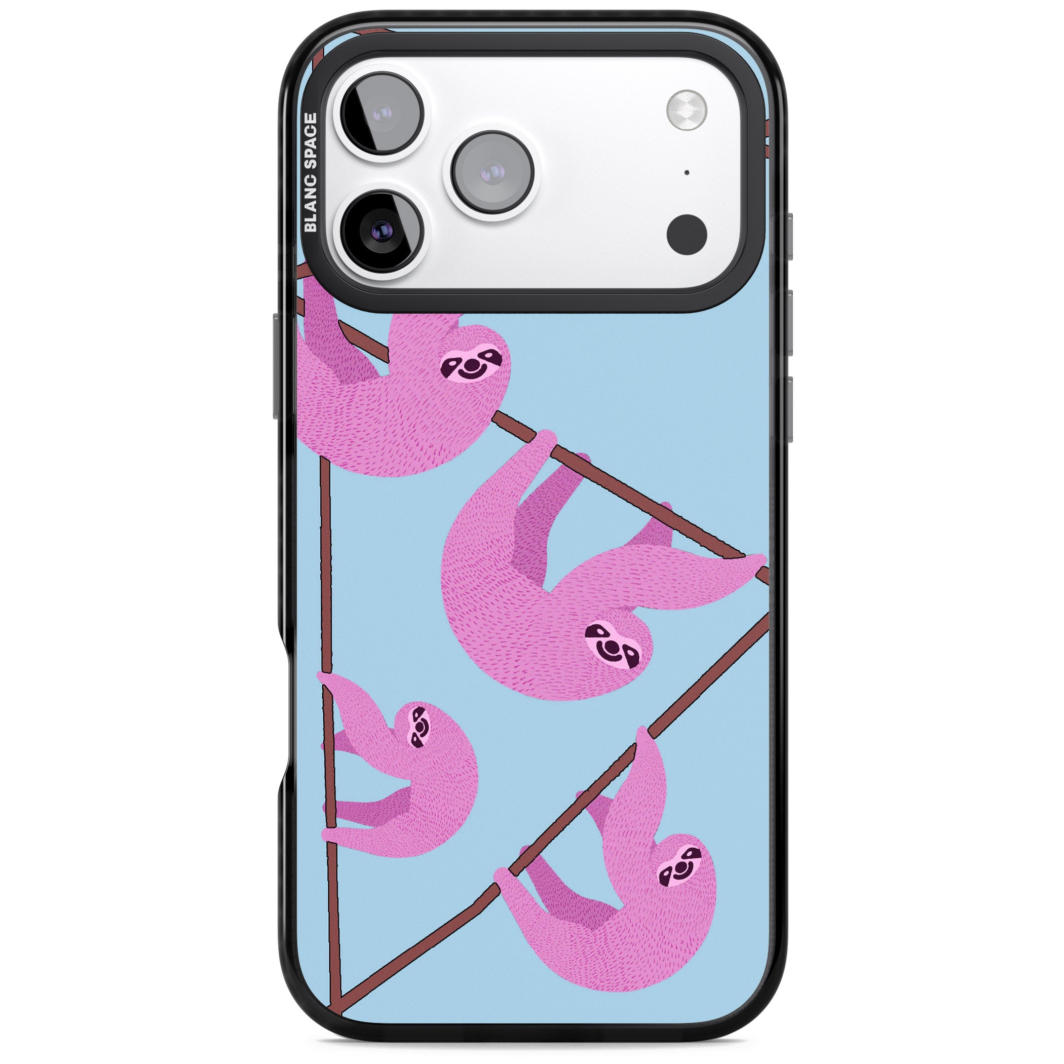 Pink Sloth iPhone 17 Pro Max Impact Pro Black Phone Case