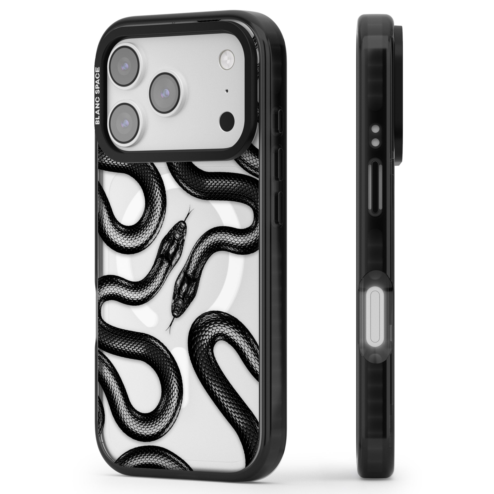 Black Kingsnake iPhone 17 Pro Max Impact Pro Black Phone Case Side Profile