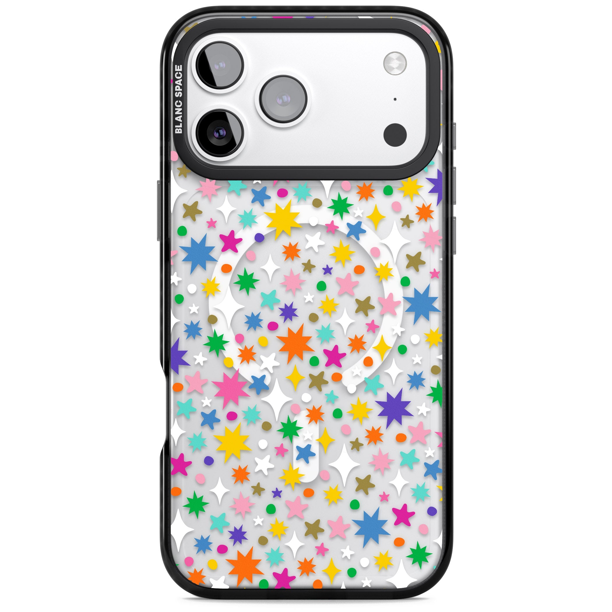 Rainbow Starburst iPhone 17 Pro Max Impact Pro Black Phone Case
