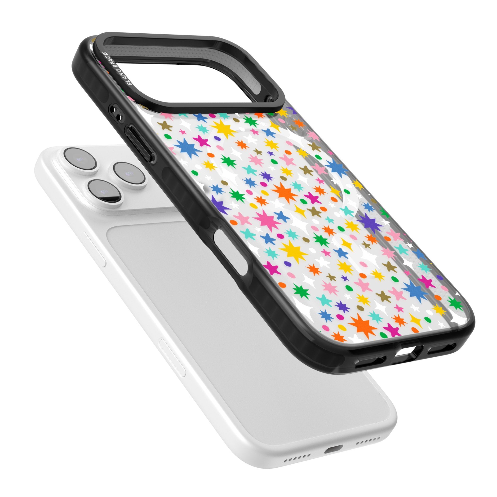 Rainbow Starburst iPhone 17 Pro Max Impact Pro Black Phone Case Colours