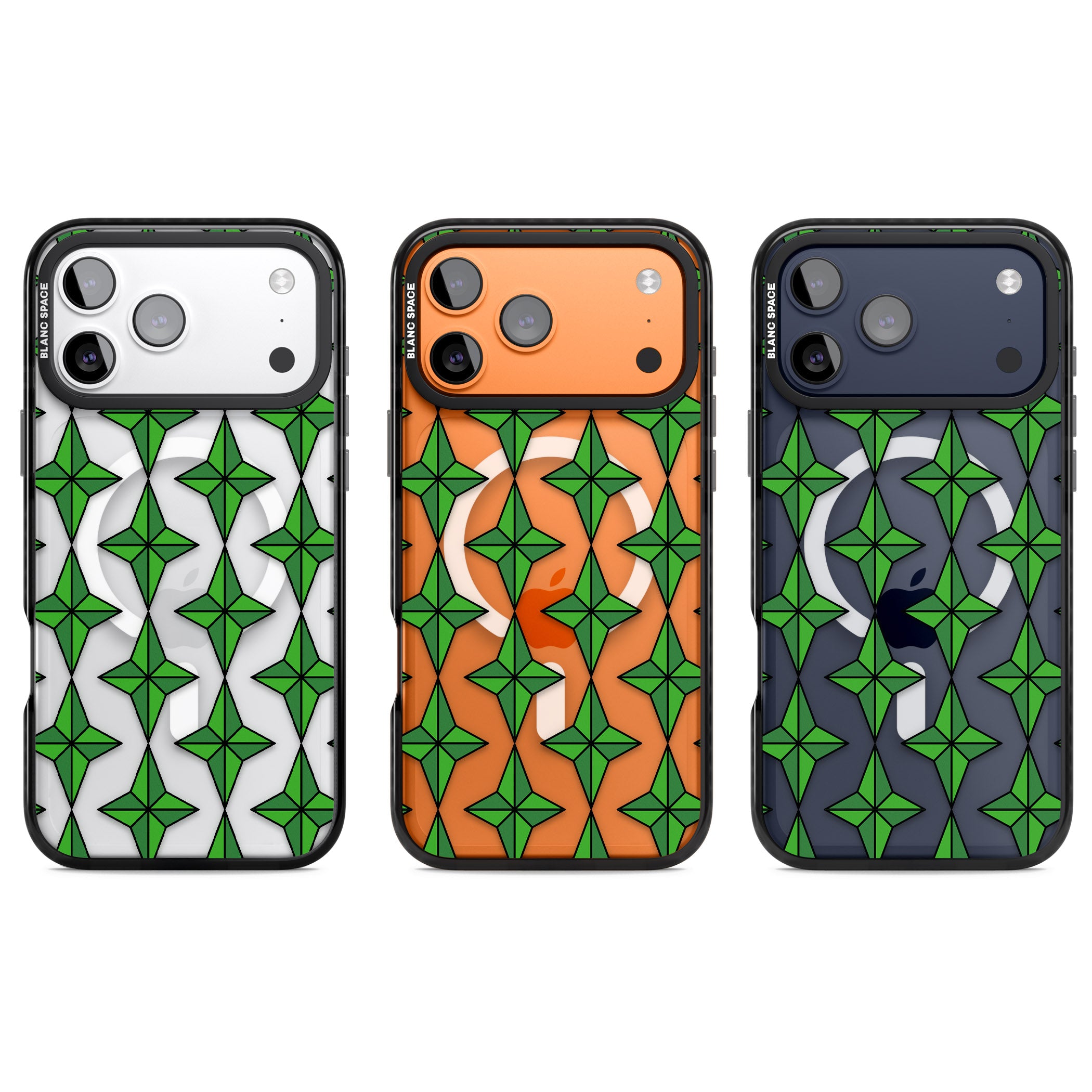 Emerald Stars Pattern (Clear) iPhone 17 Pro Impact Pro Black Phone Case APT Impact Protection