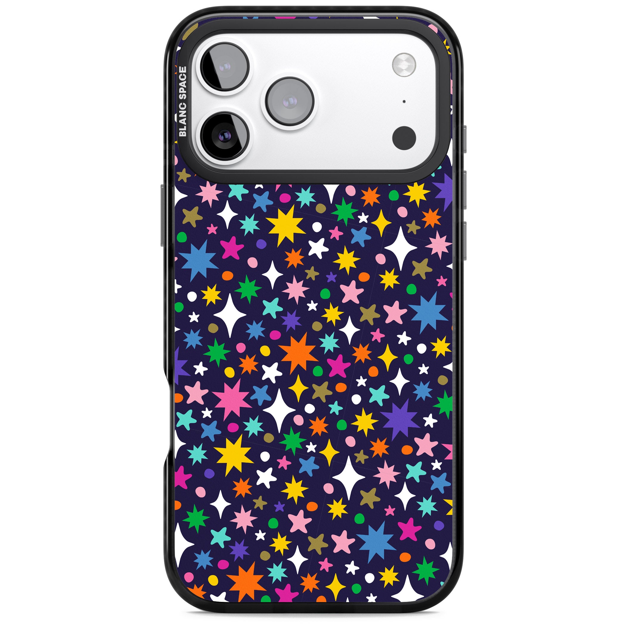 Rainbow Starburst (Purple) iPhone 17 Pro Max Impact Pro Black Phone Case