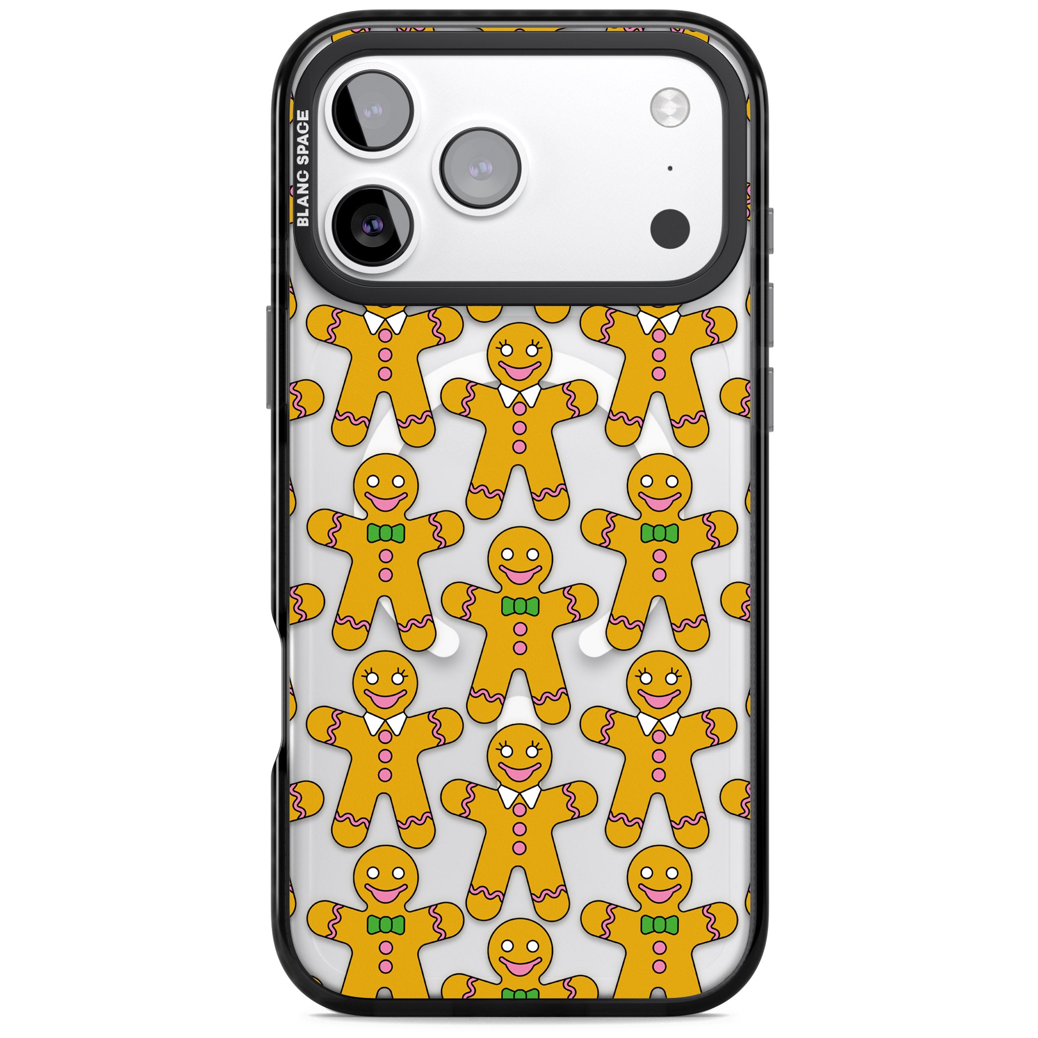 Gingerbread Cookie Pattern iPhone 17 Pro Max Impact Pro Black Phone Case