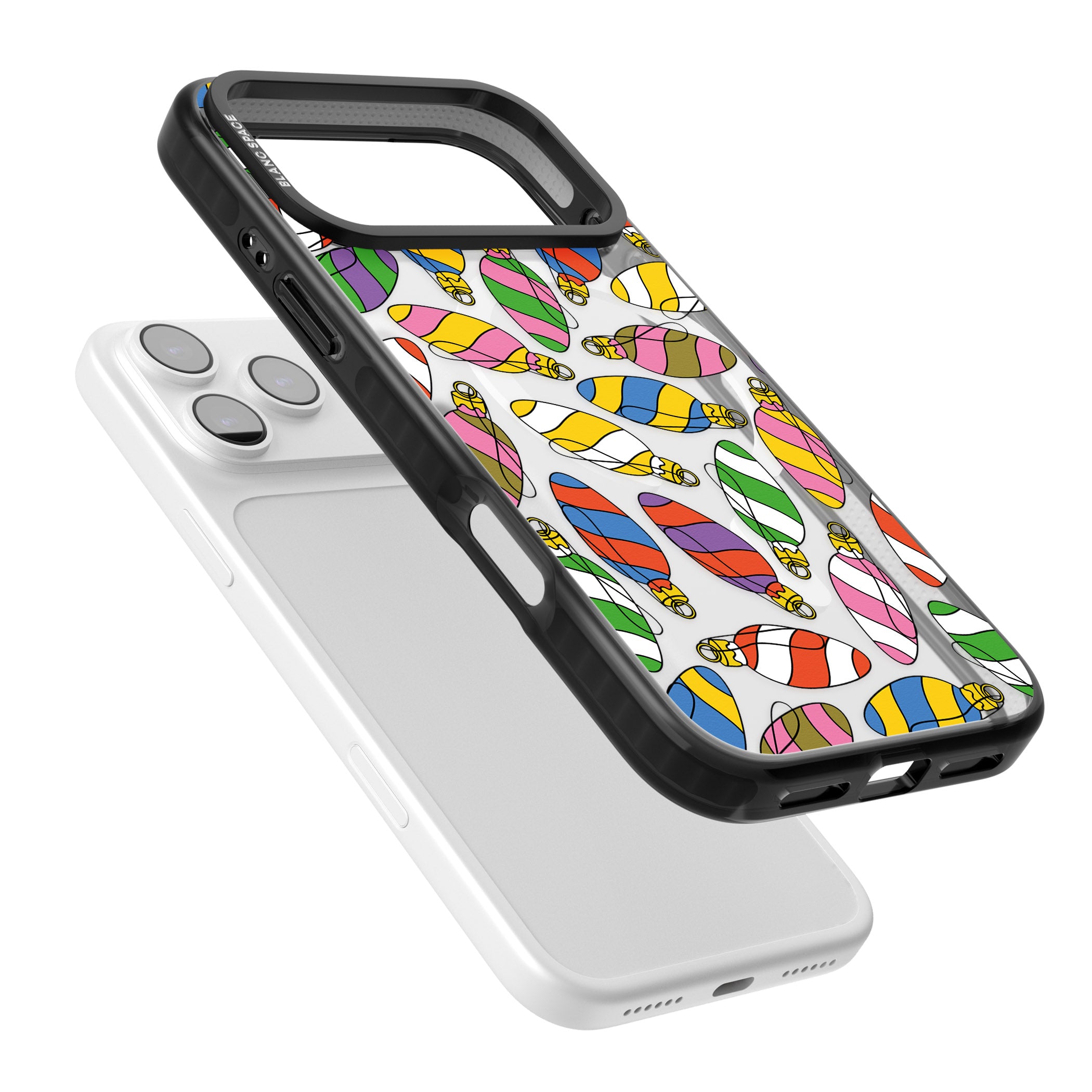 Colourful Holiday Ornaments iPhone 17 Pro Max Impact Pro Black Phone Case Colours