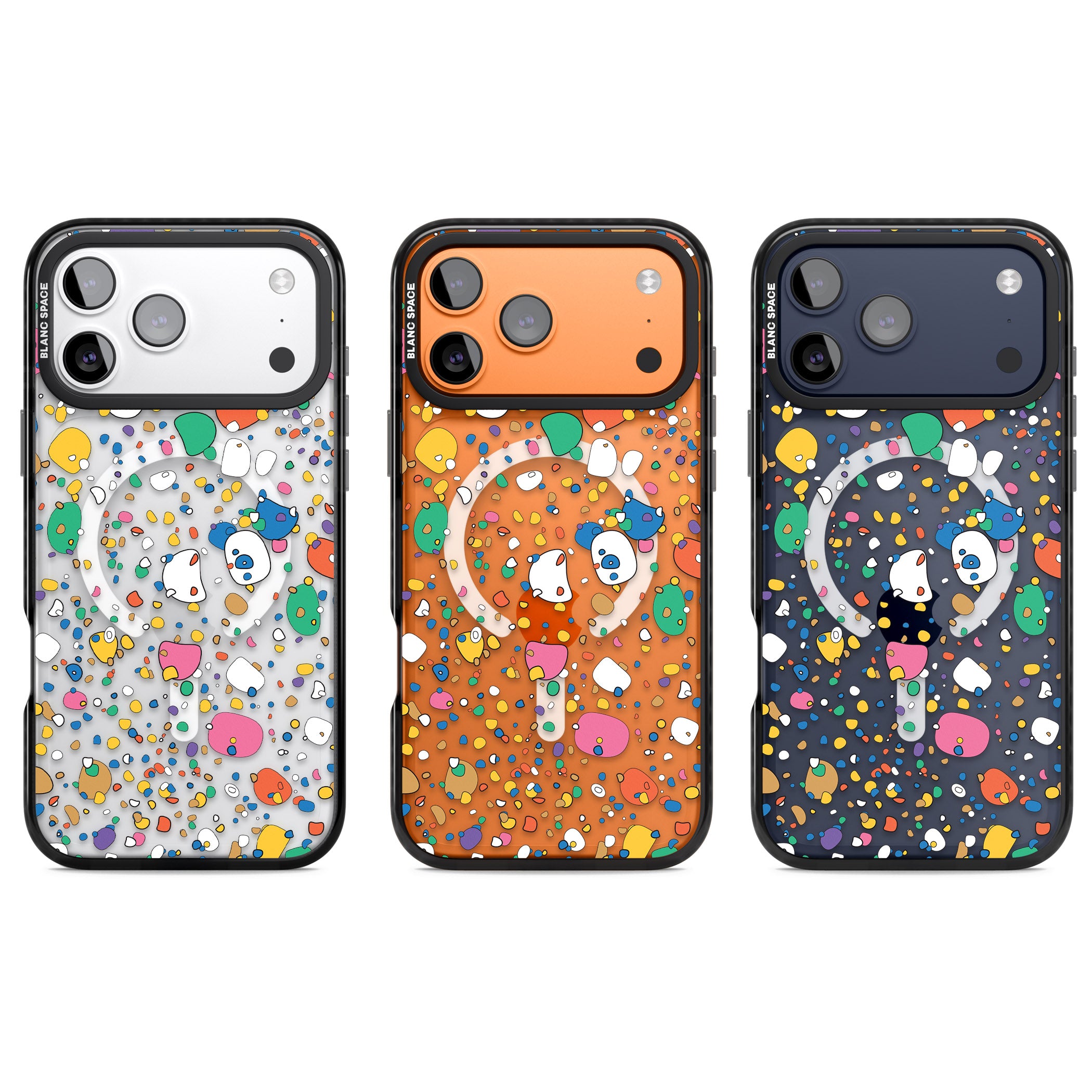 Colourful Confetti Pebbles iPhone 17 Pro Impact Pro Black Phone Case APT Impact Protection
