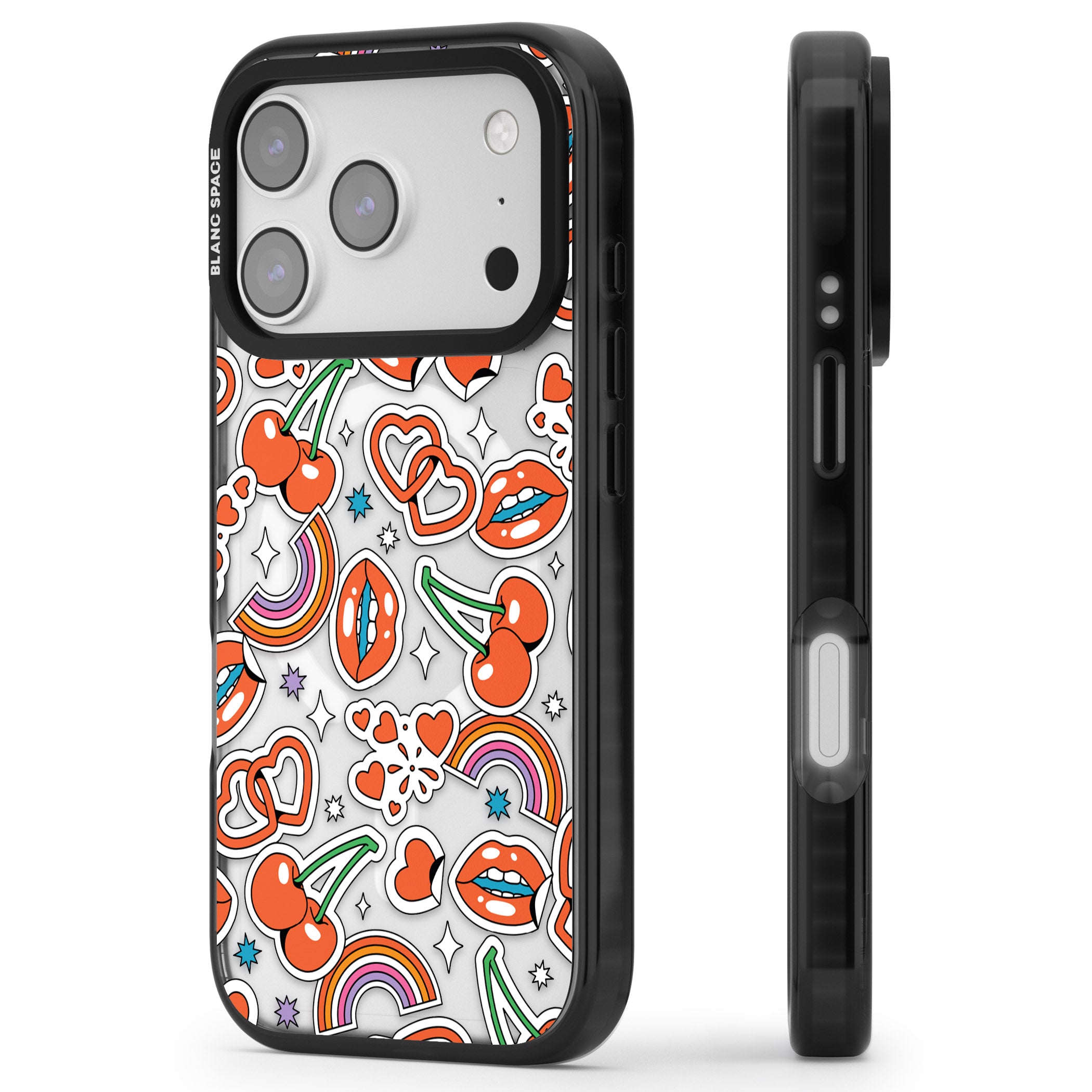 Red Sticker Pop iPhone 17 Pro Max Impact Pro Black Phone Case Side Profile