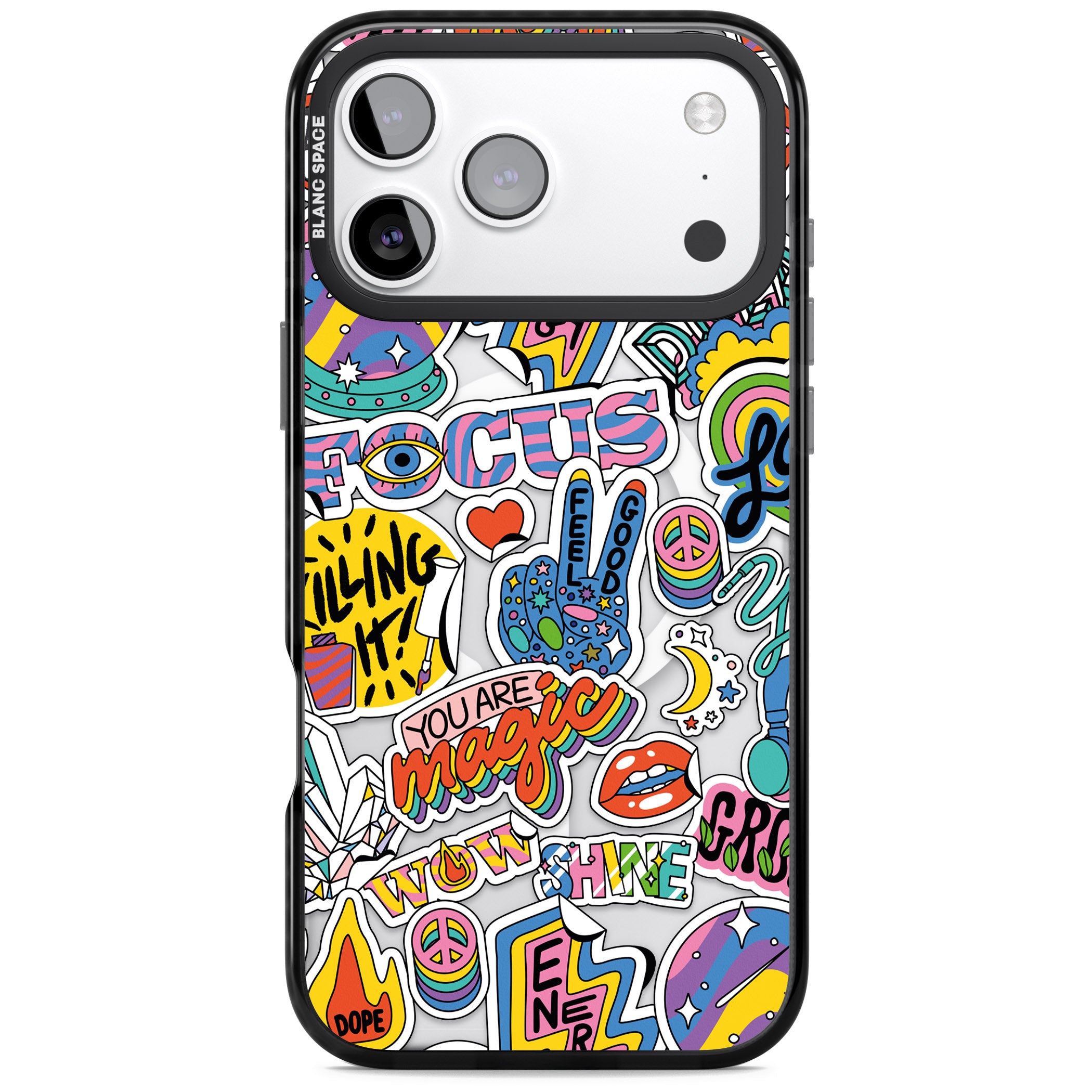 Magic Sticker Collage iPhone 17 Pro Max Impact Pro Black Phone Case