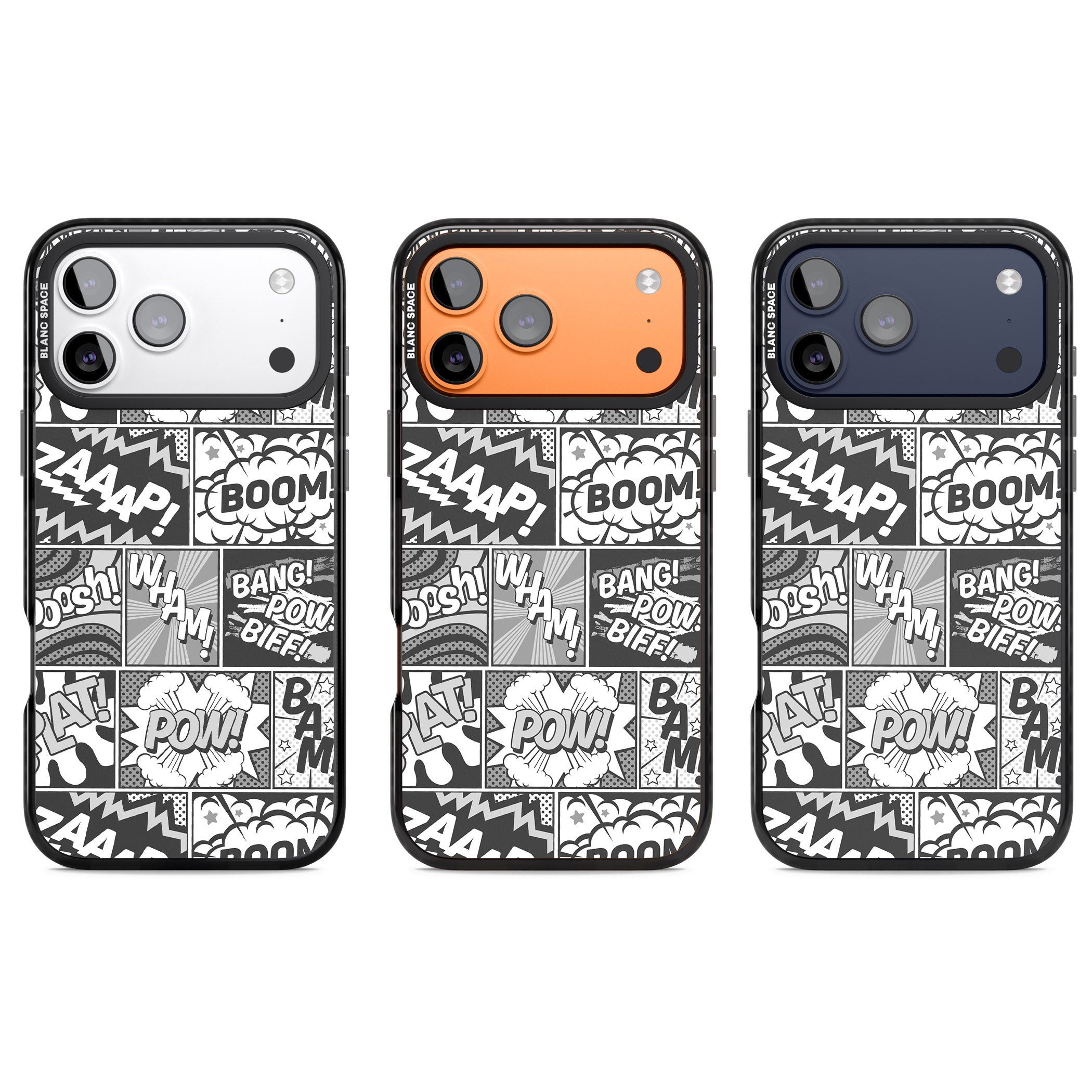 Onomatopoeia (Black & White) iPhone 17 Pro Impact Pro Black Phone Case APT Impact Protection