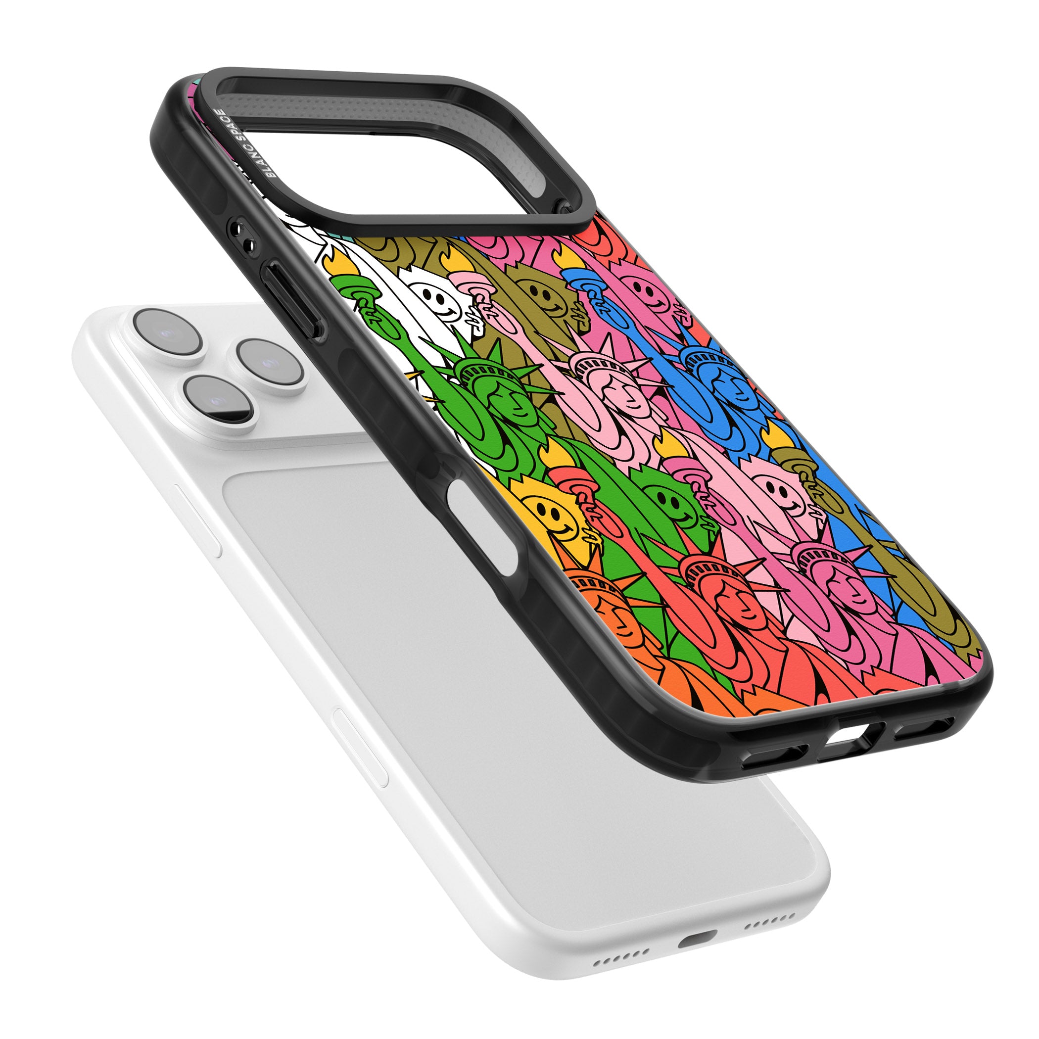 Multicolour Liberty Pattern iPhone 17 Pro Max Impact Pro Black Phone Case Colours