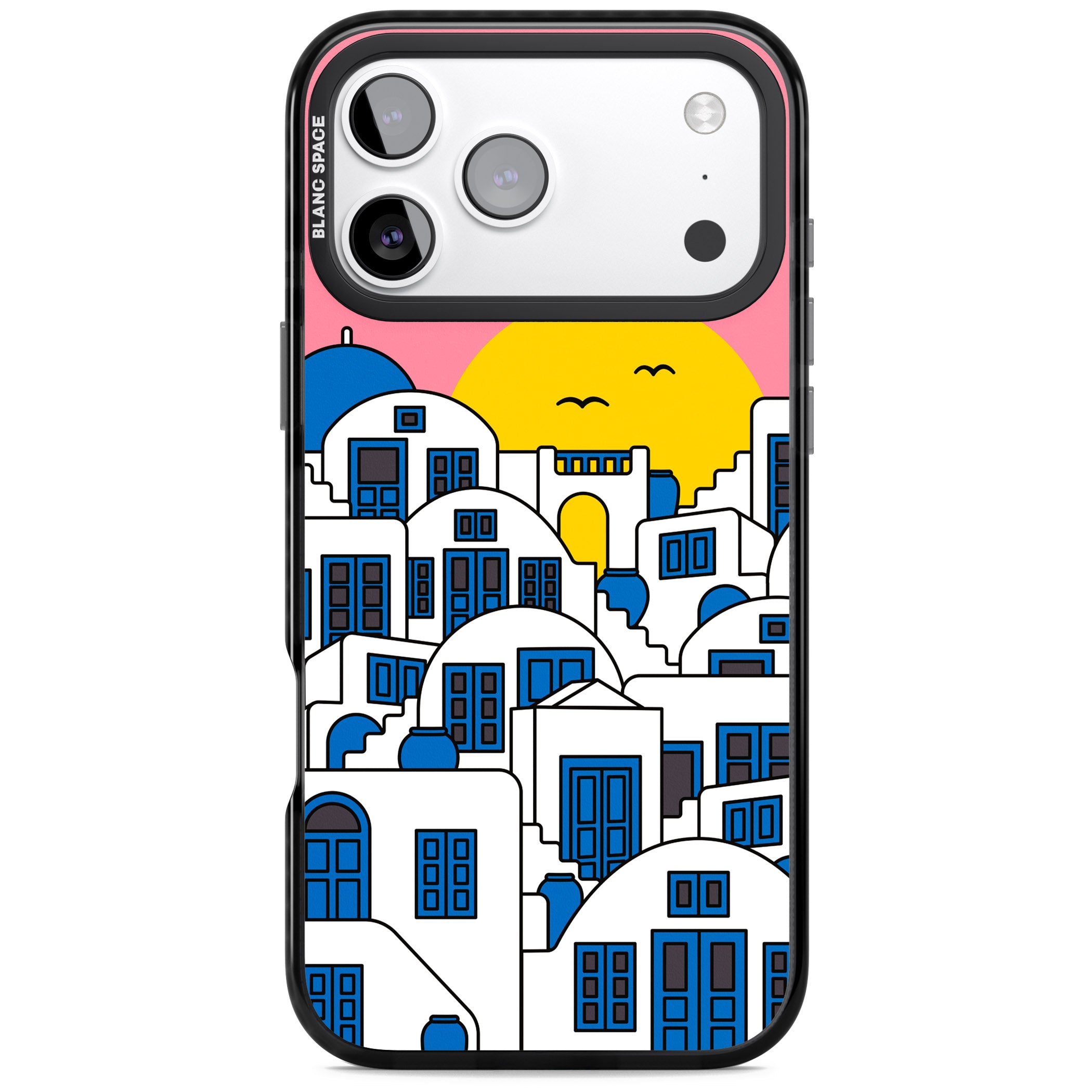 Santorini Sunset iPhone 17 Pro Max Impact Pro Black Phone Case