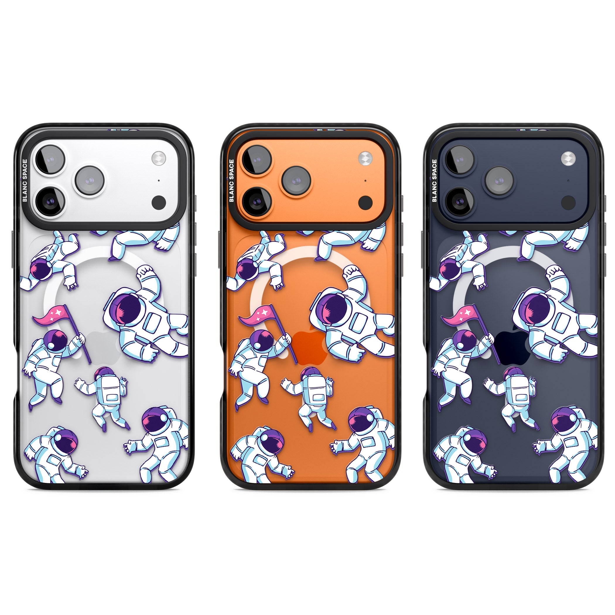 Astronaut Pattern iPhone 17 Pro Impact Pro Black Phone Case APT Impact Protection