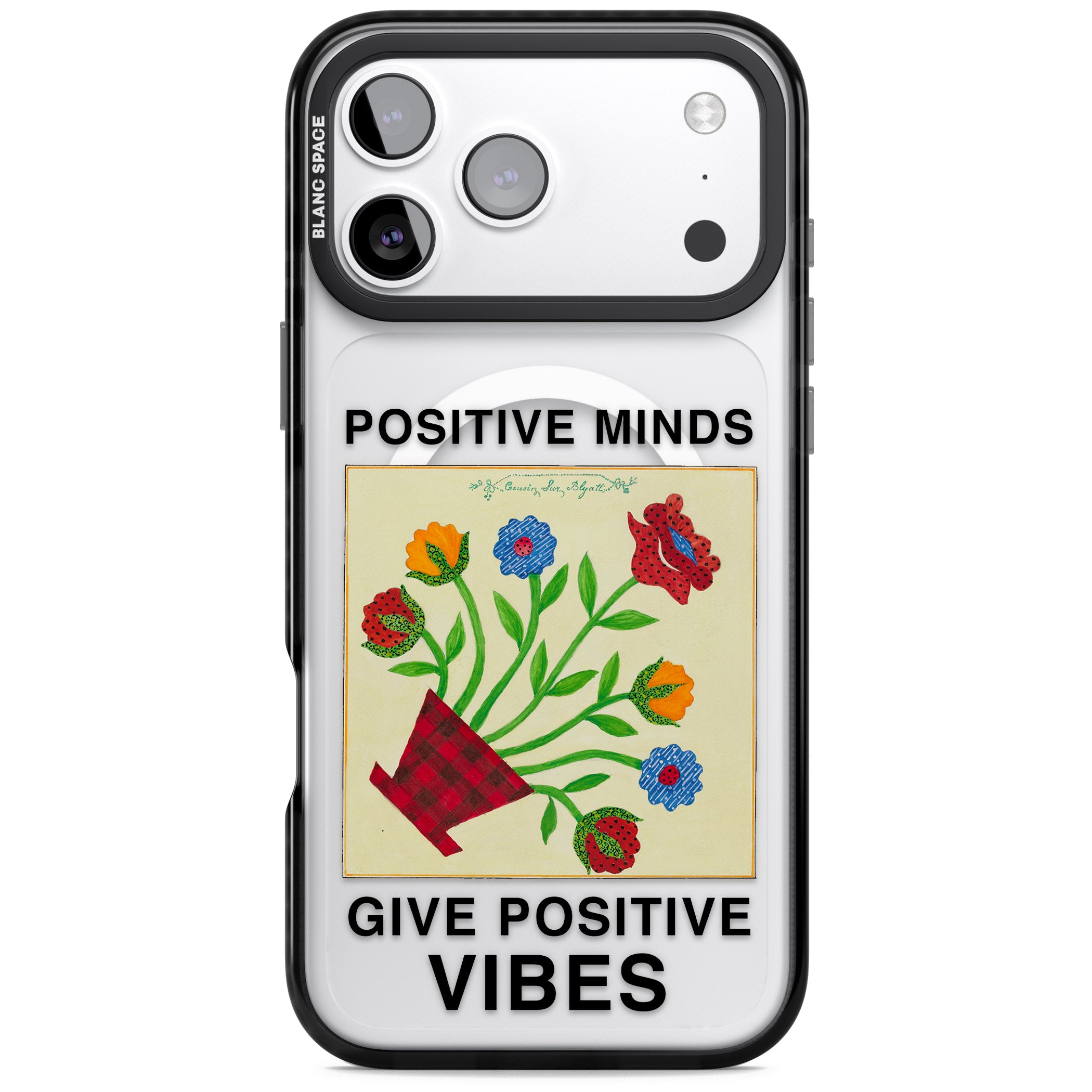 Positive Minds Give Positive Vibes iPhone 17 Pro Max Impact Pro Black Phone Case