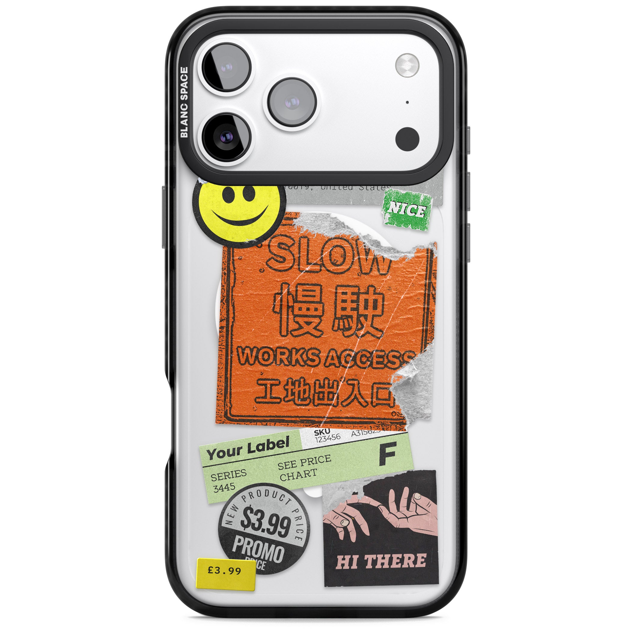 Kanji Signs Sticker Mix iPhone 17 Pro Max Impact Pro Black Phone Case