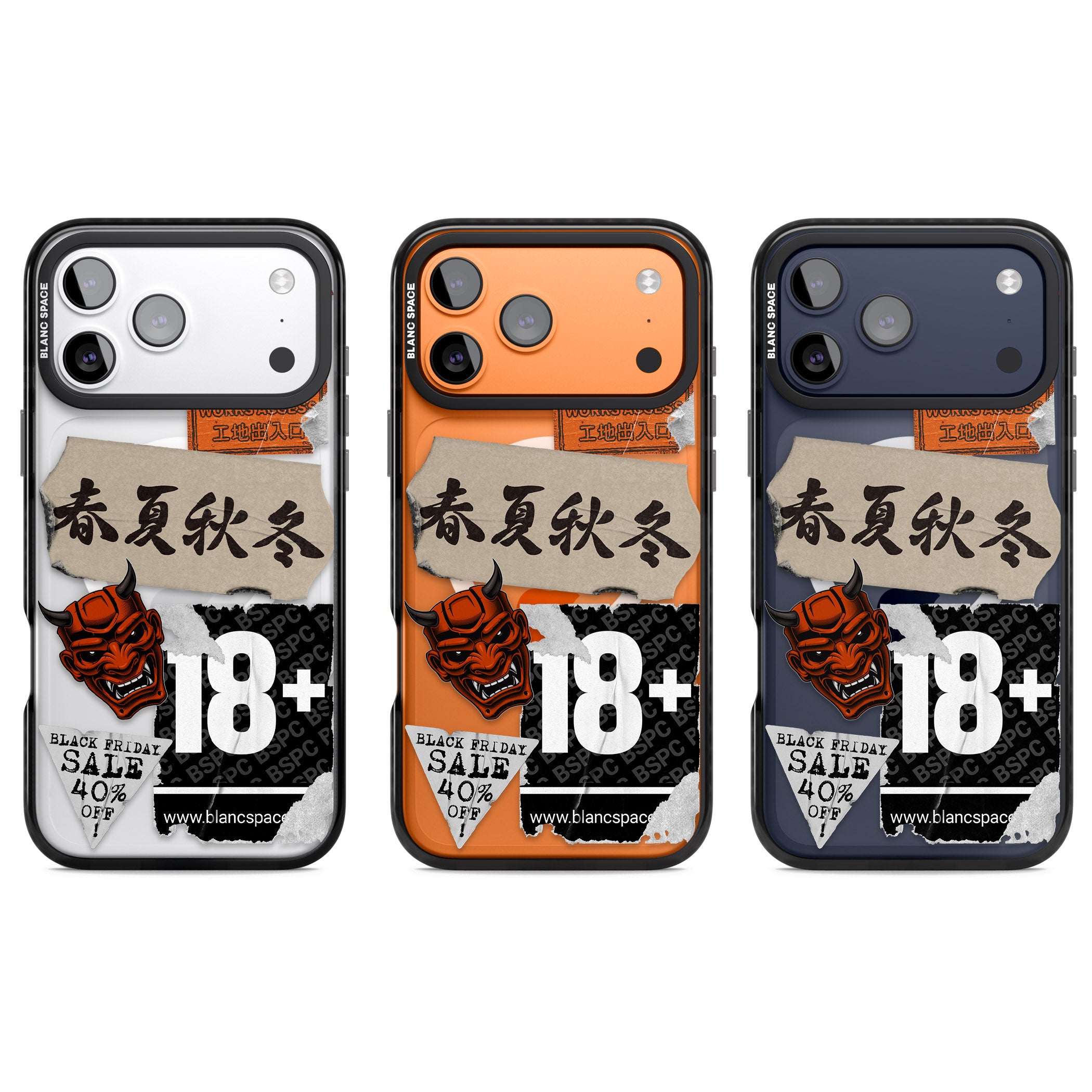Asian Sticker Mix iPhone 17 Pro Impact Pro Black Phone Case APT Impact Protection