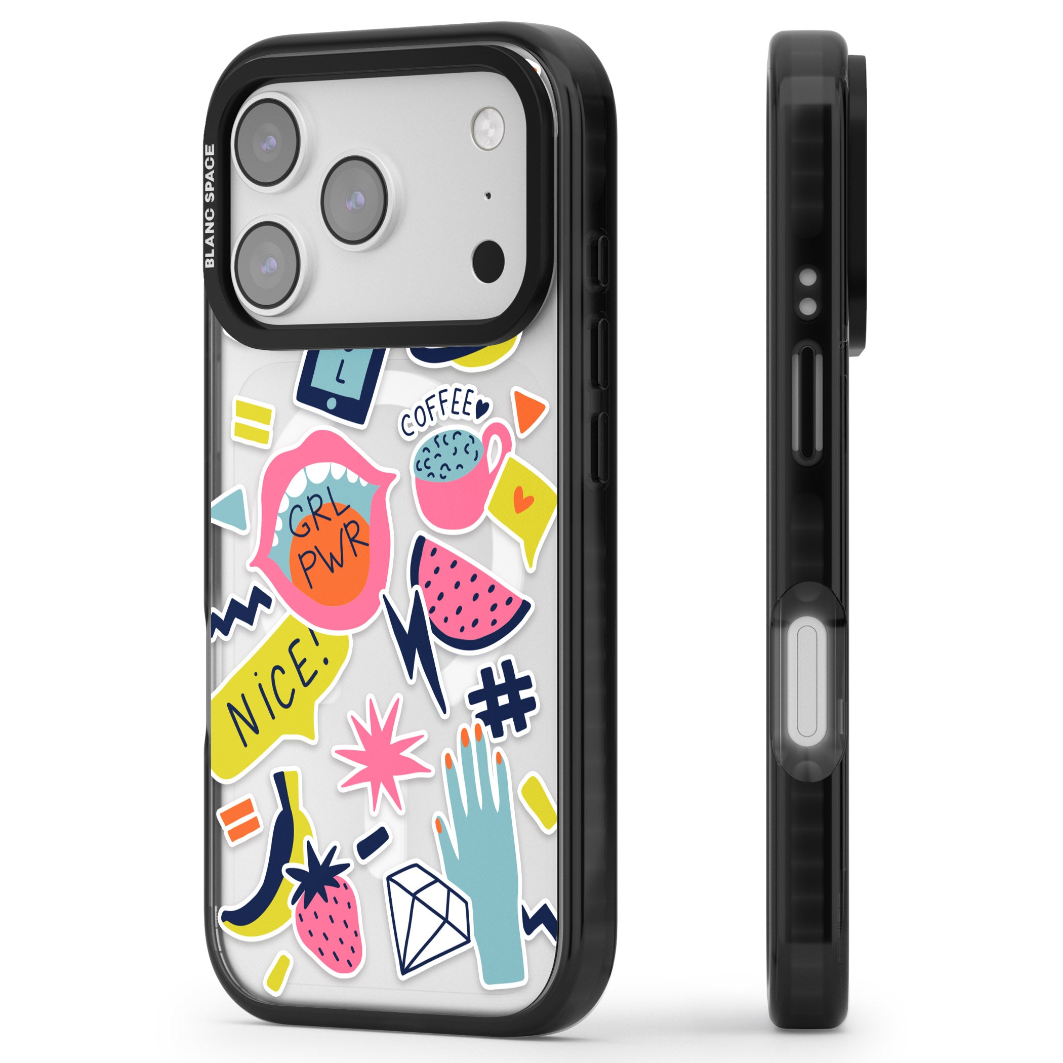 Grl Pwr iPhone 17 Pro Max Impact Pro Black Phone Case Side Profile