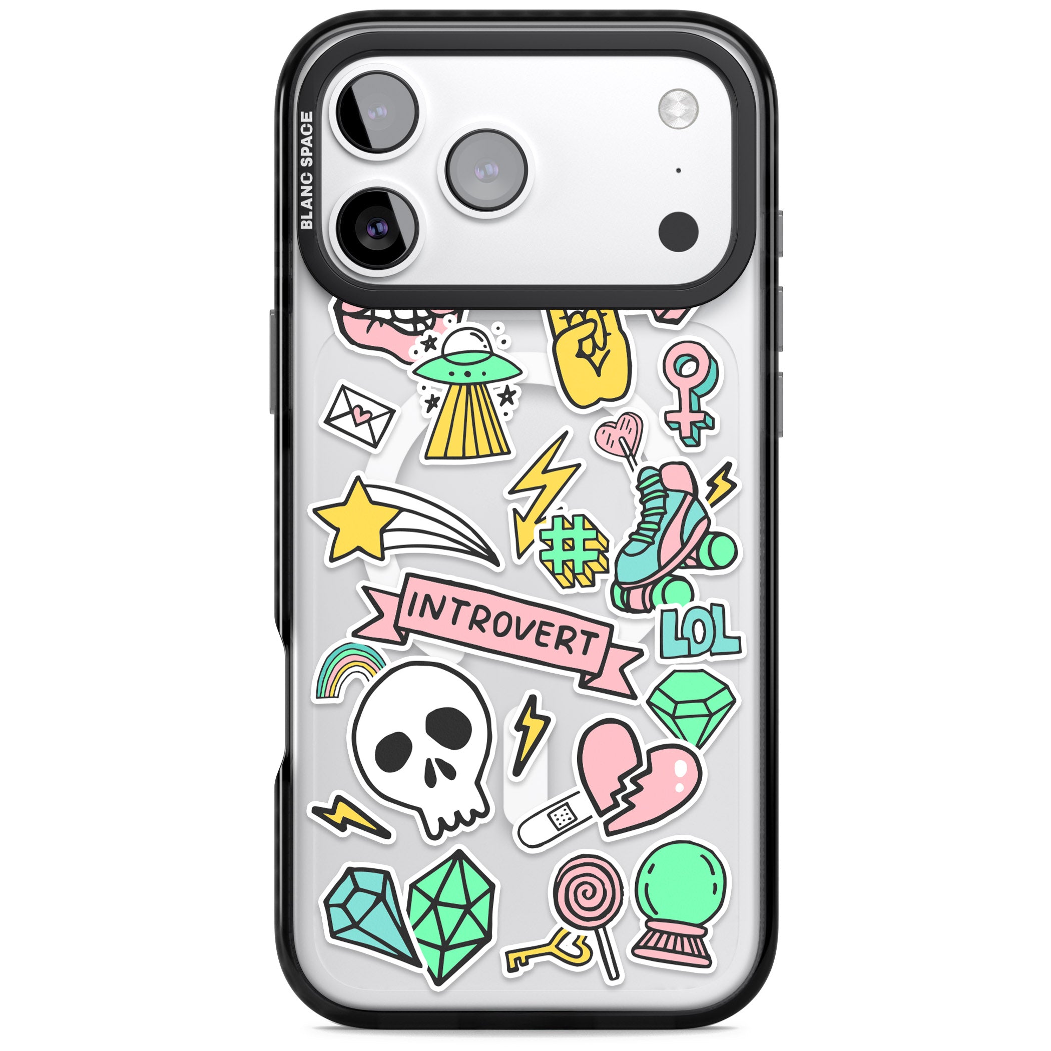 Introvert Sticker iPhone 17 Pro Max Impact Pro Black Phone Case
