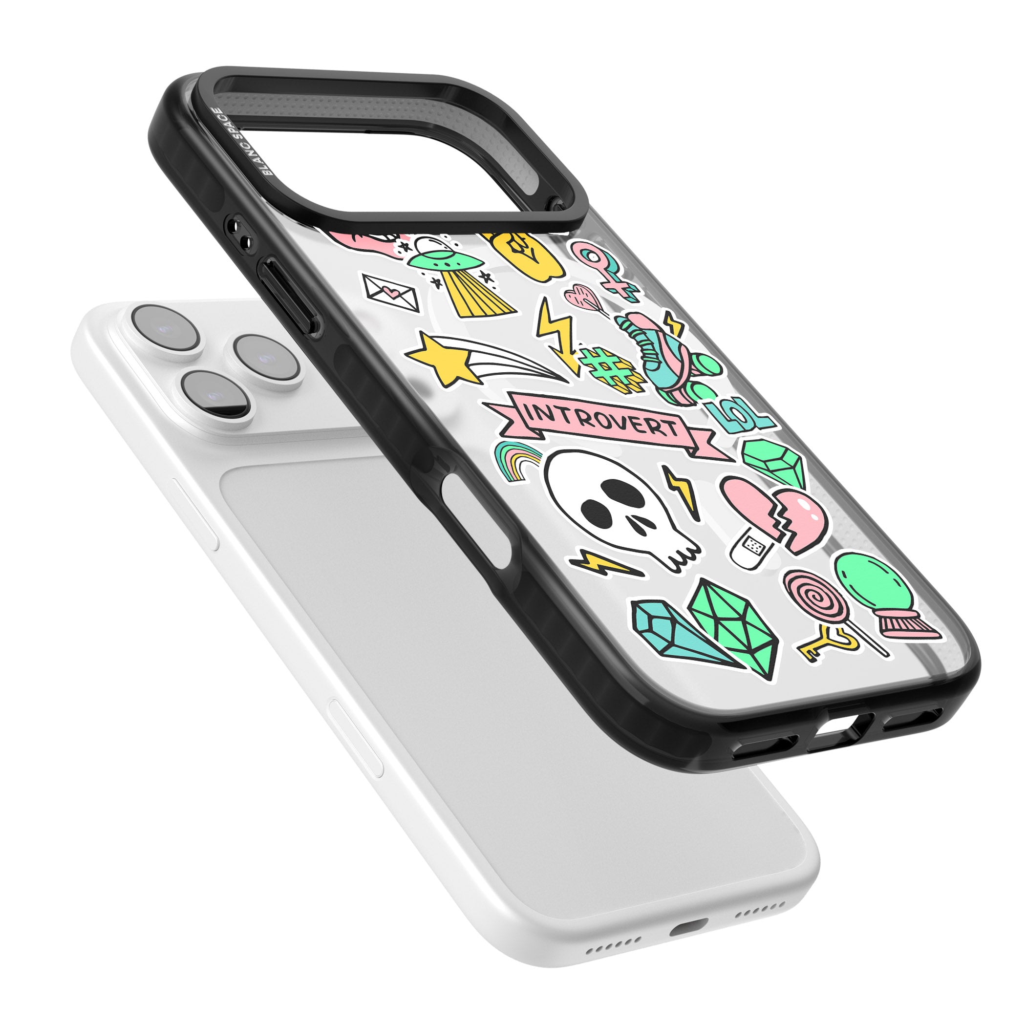 Introvert Sticker iPhone 17 Pro Max Impact Pro Black Phone Case Colours