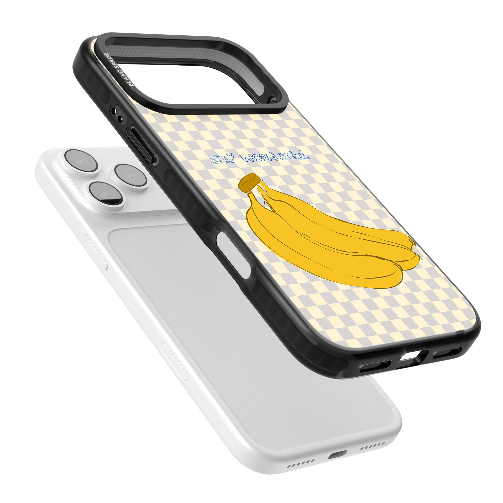 Stay Wonderful Banana iPhone 17 Pro Impact Pro Black Phone Case Colours