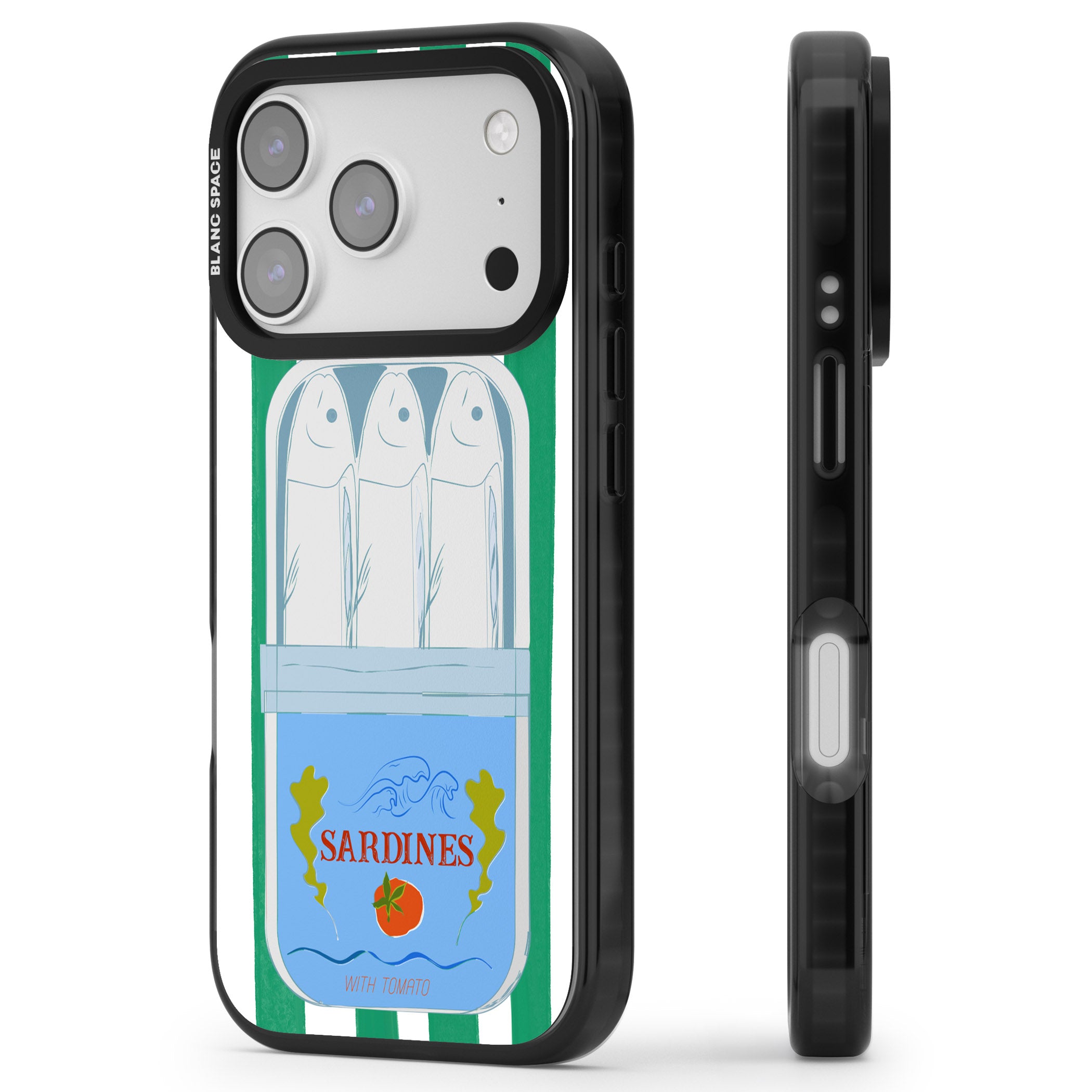Italian Coastal Sardines iPhone 17 Pro Max Impact Pro Black Phone Case Side Profile