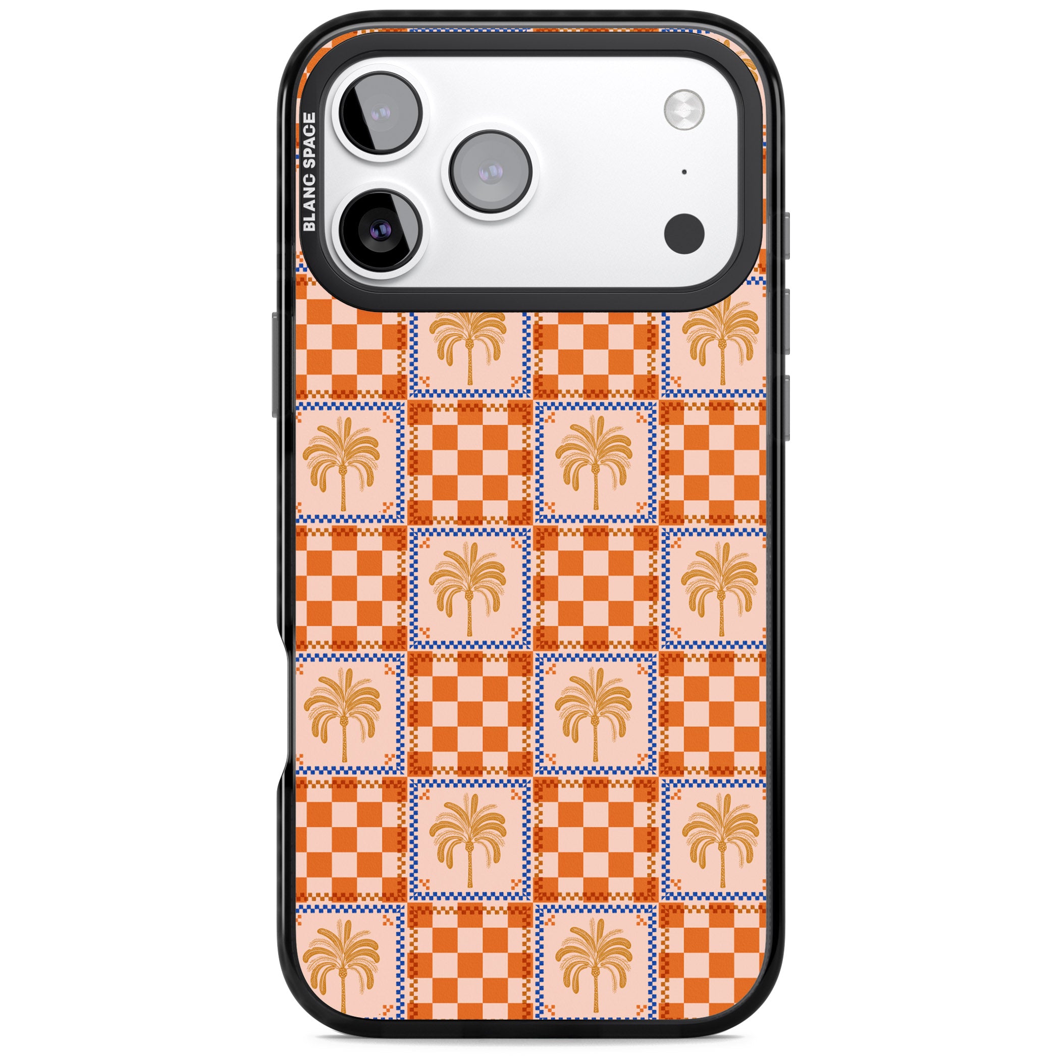 Terracotta Summer Checked iPhone 17 Pro Max Impact Pro Black Phone Case