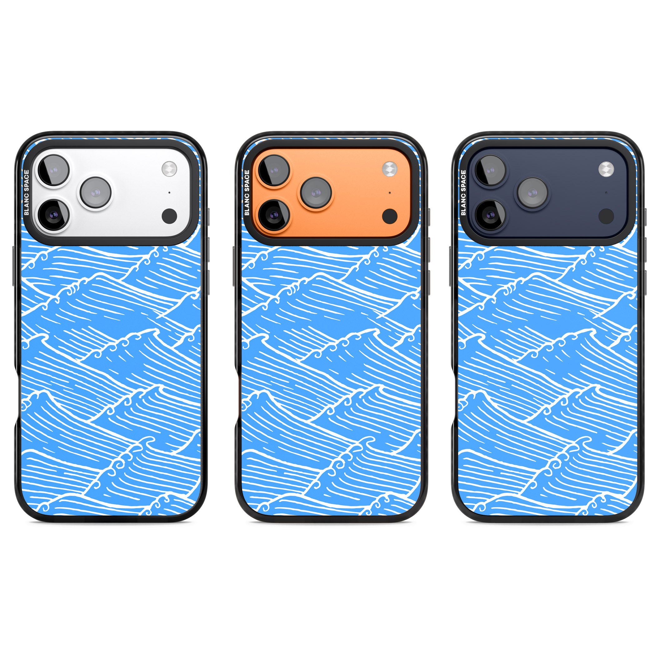Waves Pattern iPhone 17 Pro Impact Pro Black Phone Case APT Impact Protection