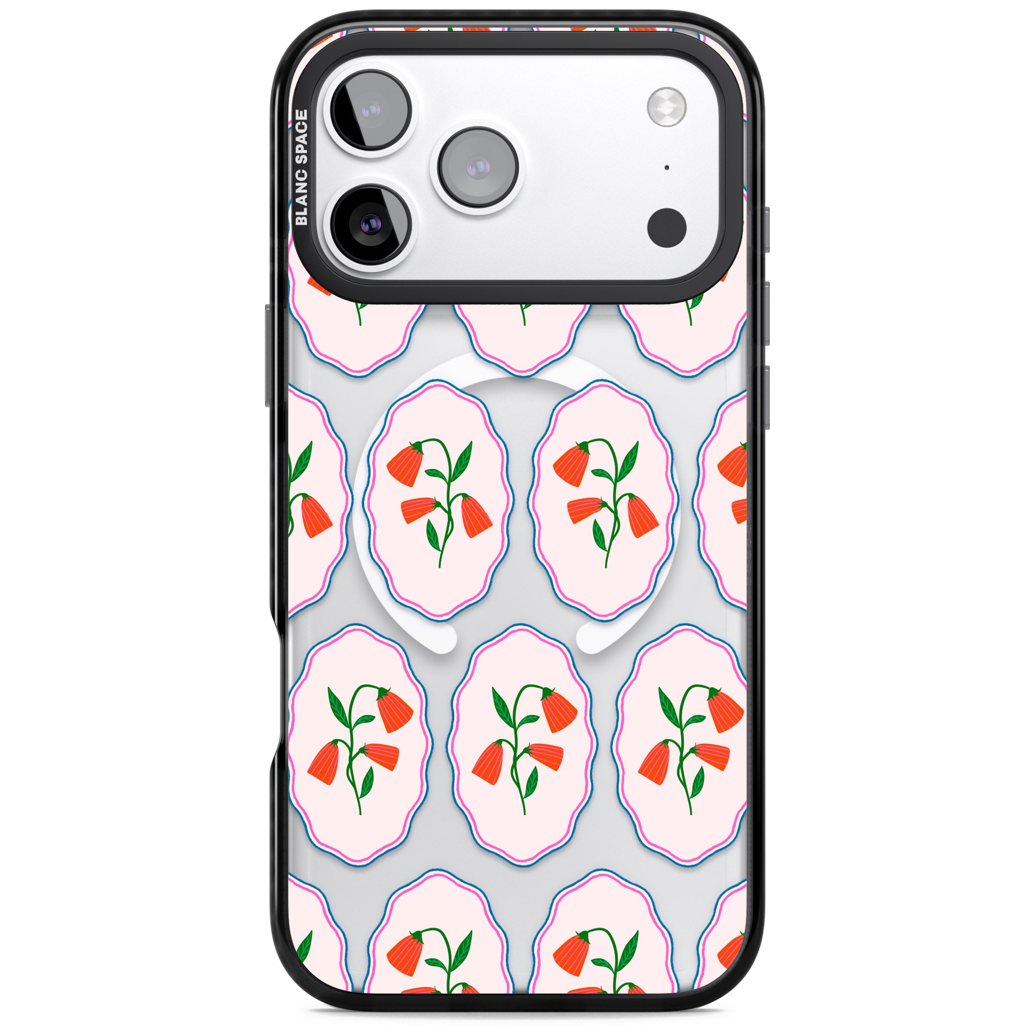 Rose Stamps iPhone 17 Pro Max Impact Pro Black Phone Case